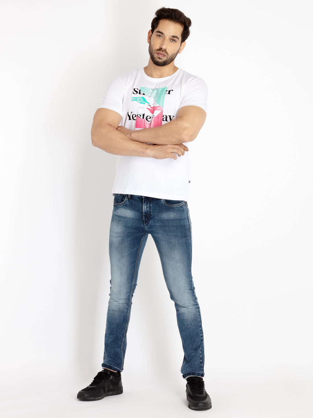Mens Printed Round Neck T-shirt