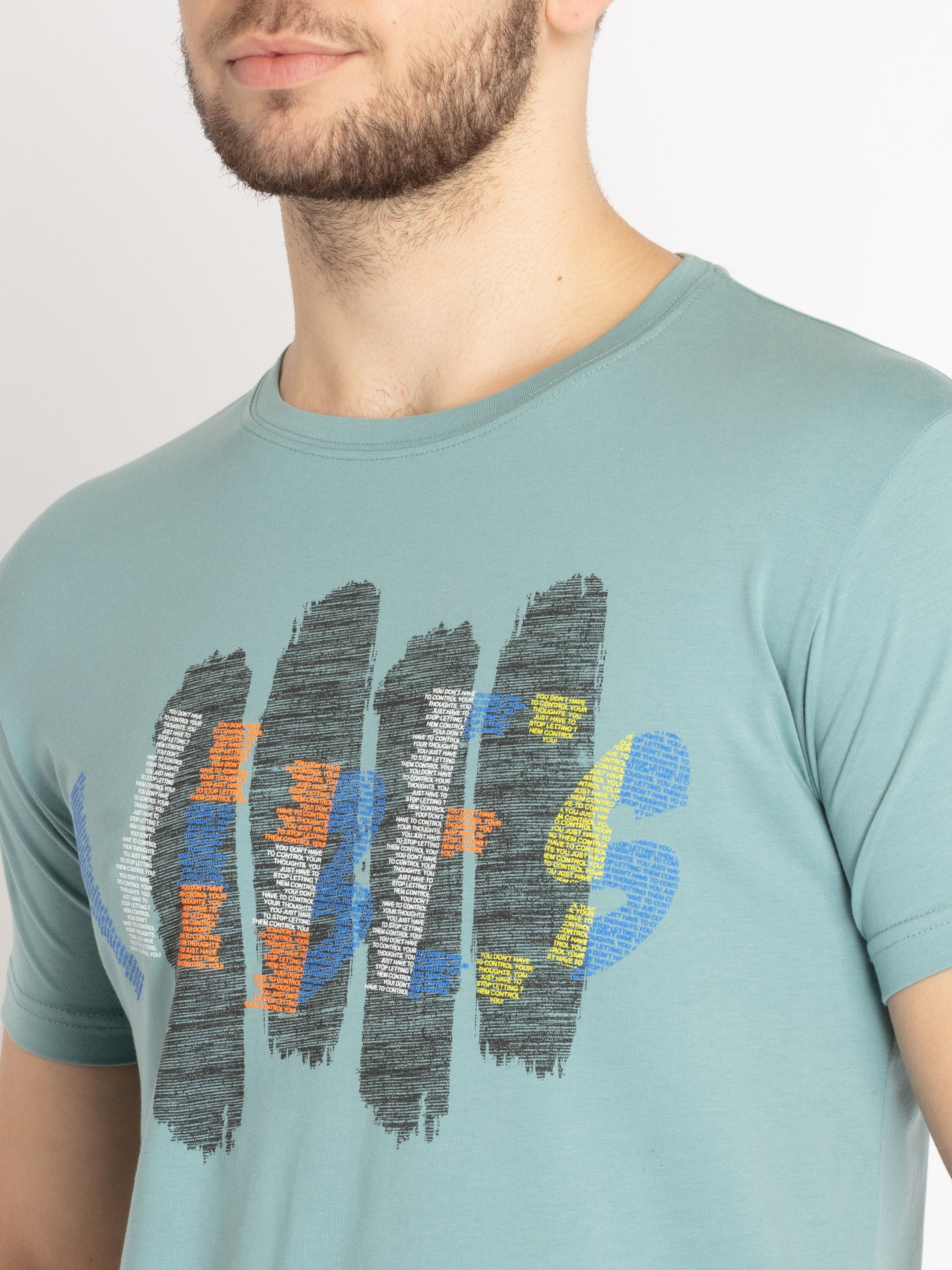 Mens Printed Round Neck T-shirt