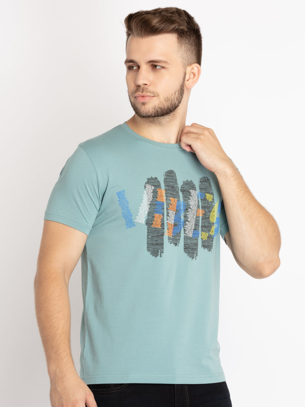 Mens Printed Round Neck T-shirt