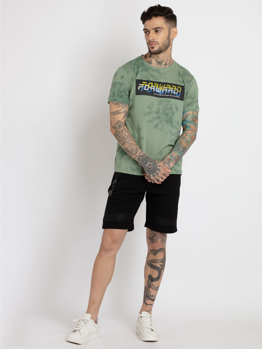 Mens All Over Printed Round Neck T-shirt