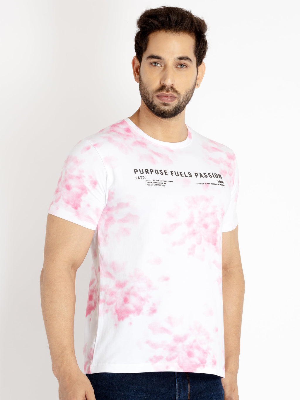 Mens Tie Dye Round Neck T-shirt
