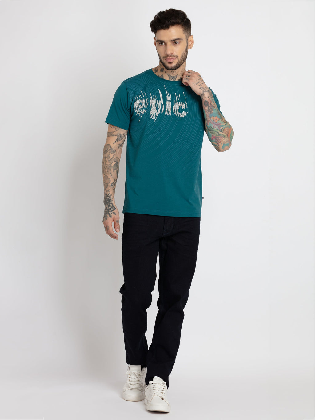 Mens Printed Round Neck T-shirt