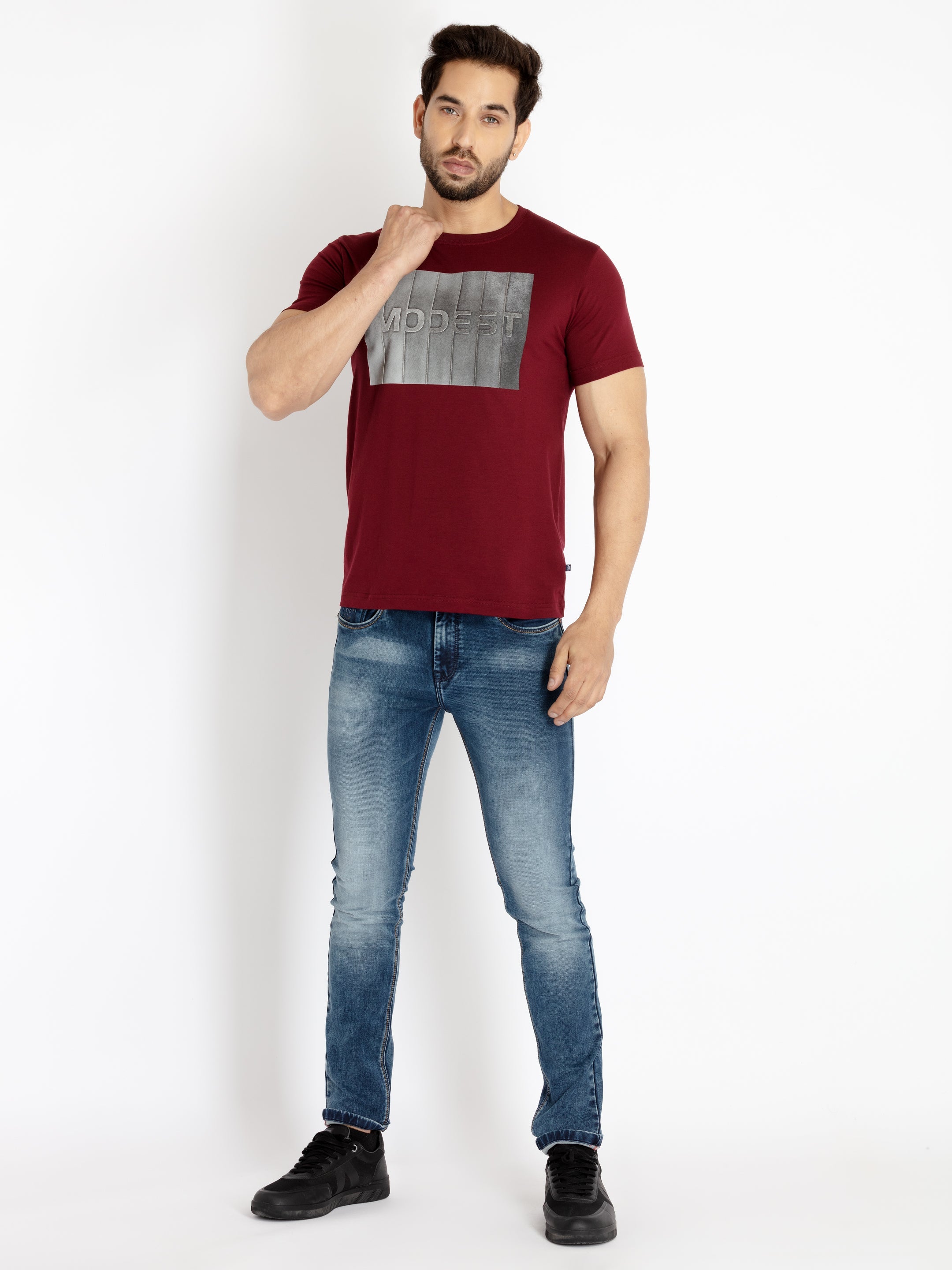 Mens Printed Round Neck T-shirt