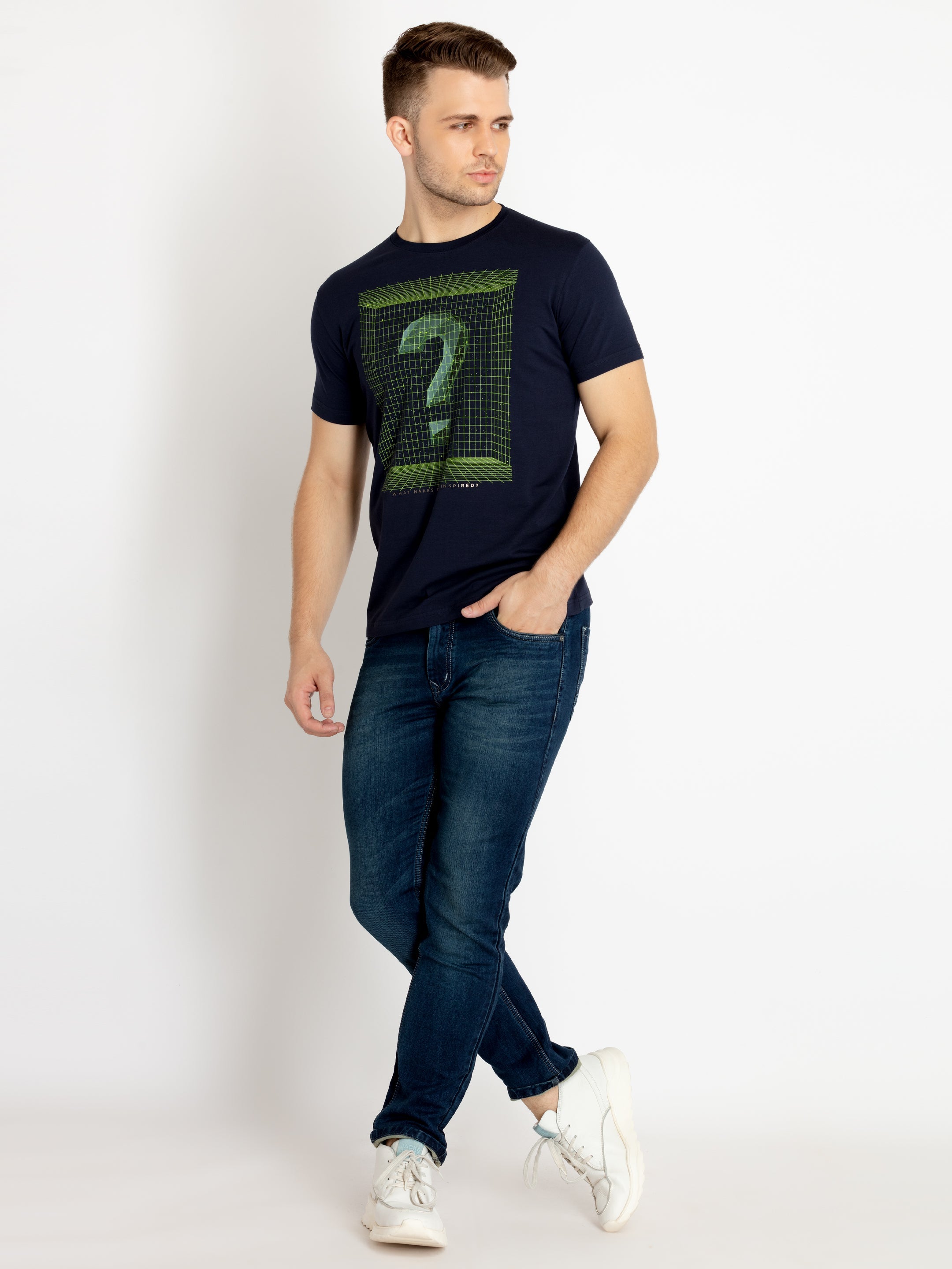 Mens Printed Round Neck T-shirts