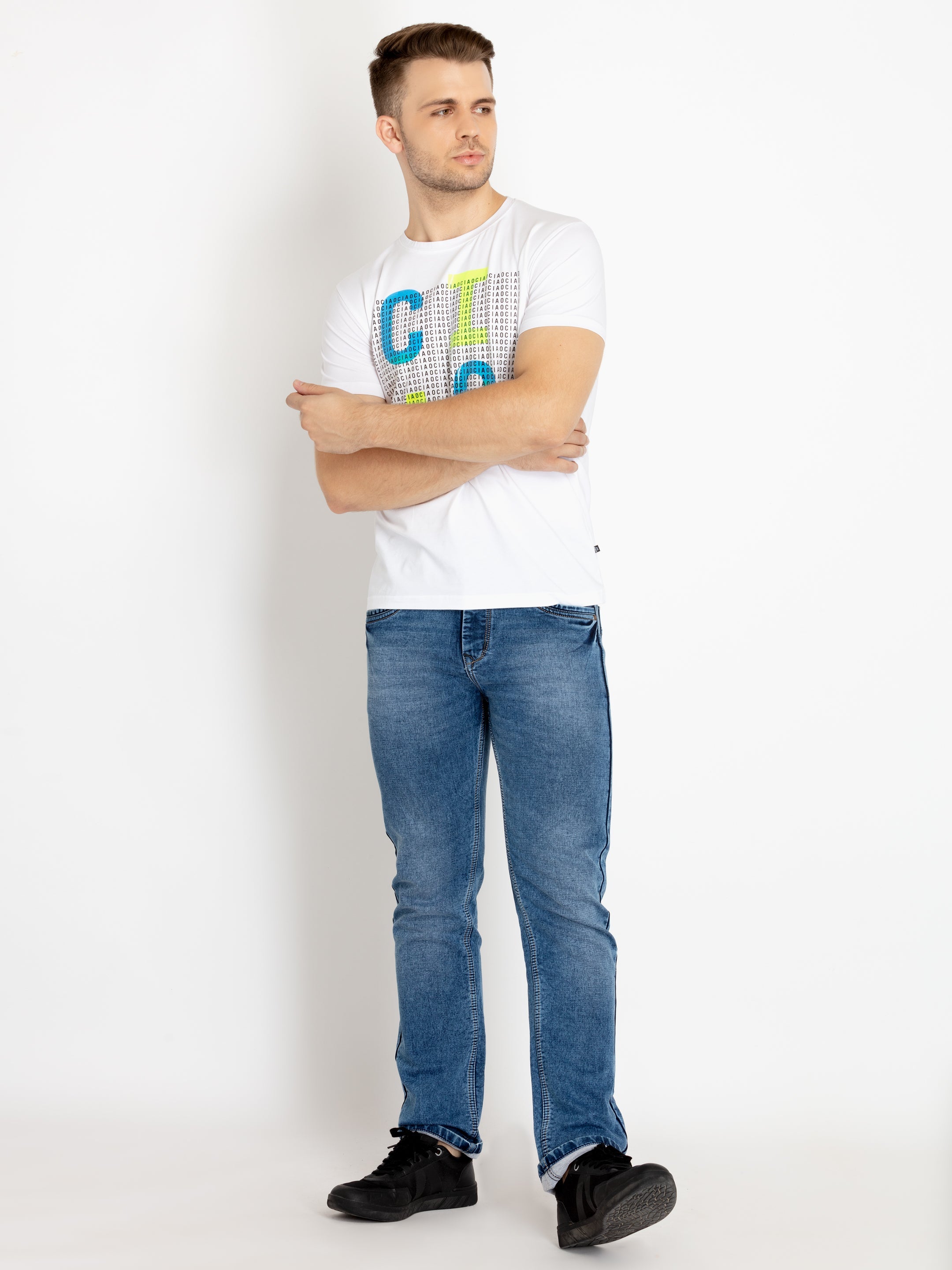 Mens Printed Round Neck T-shirts