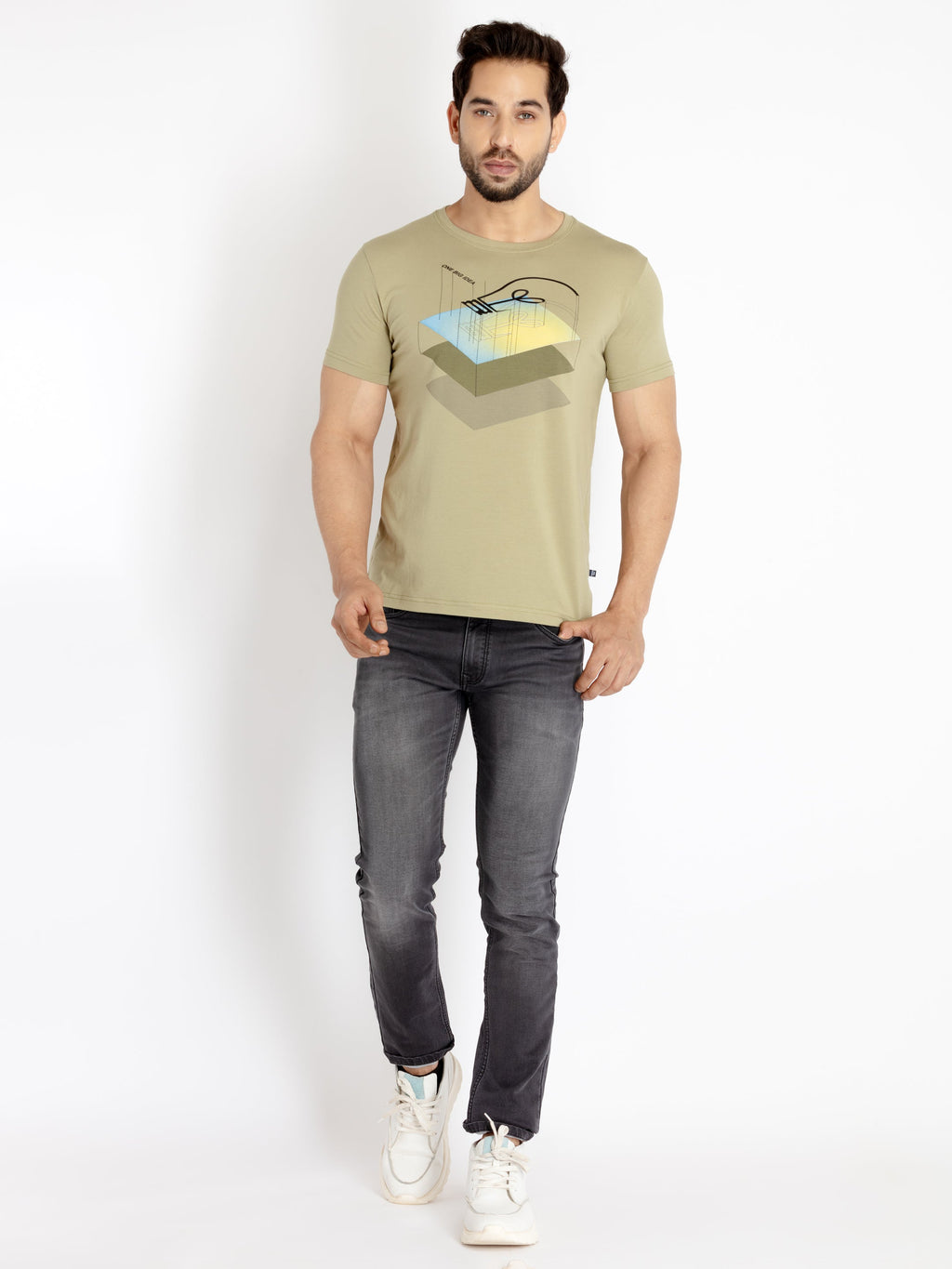 Mens Printed Round Neck T-shirt