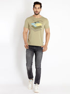 Mens Printed Round Neck T-shirt
