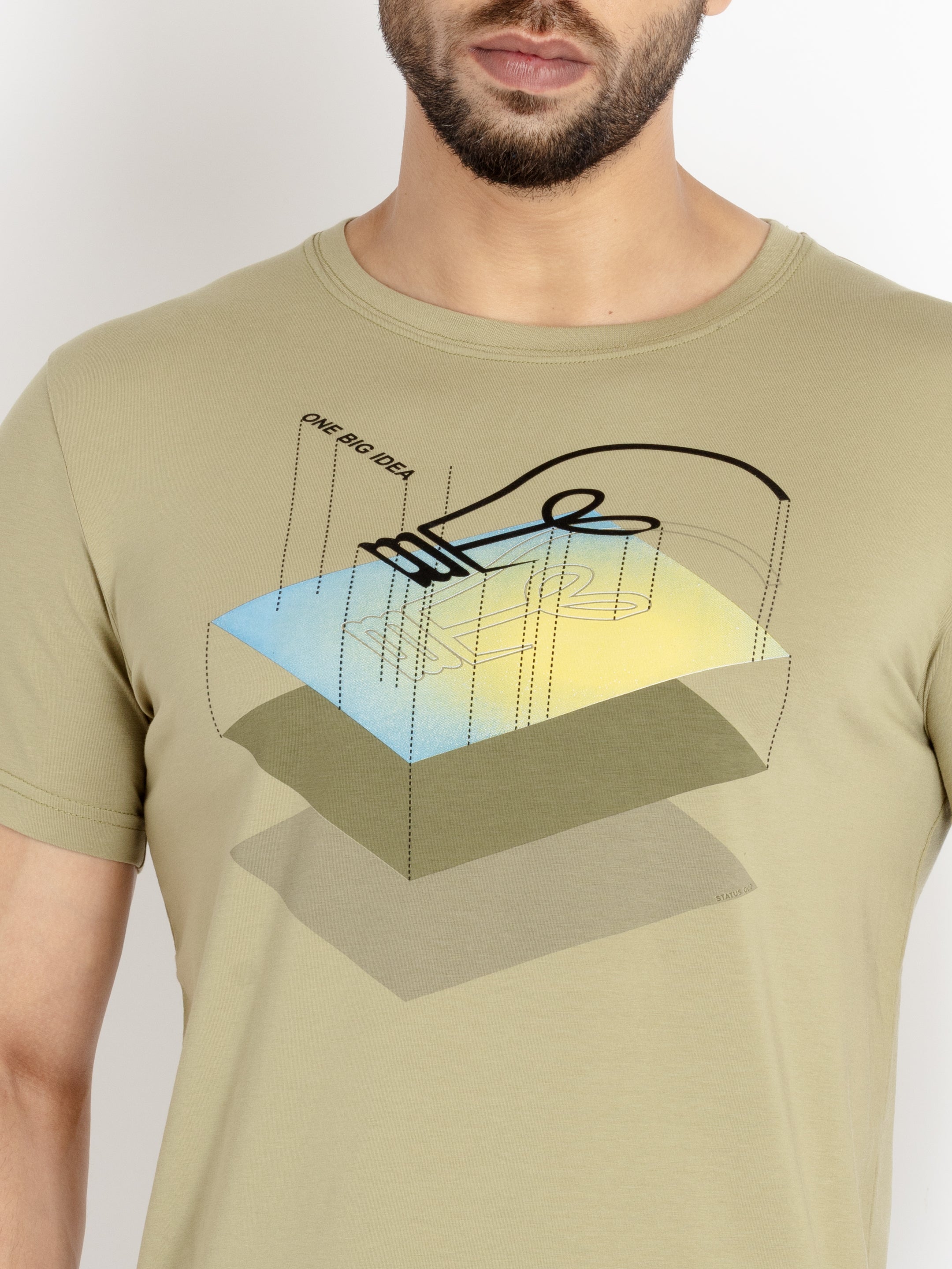 Mens Printed Round Neck T-shirt