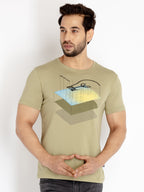 Mens Printed Round Neck T-shirt