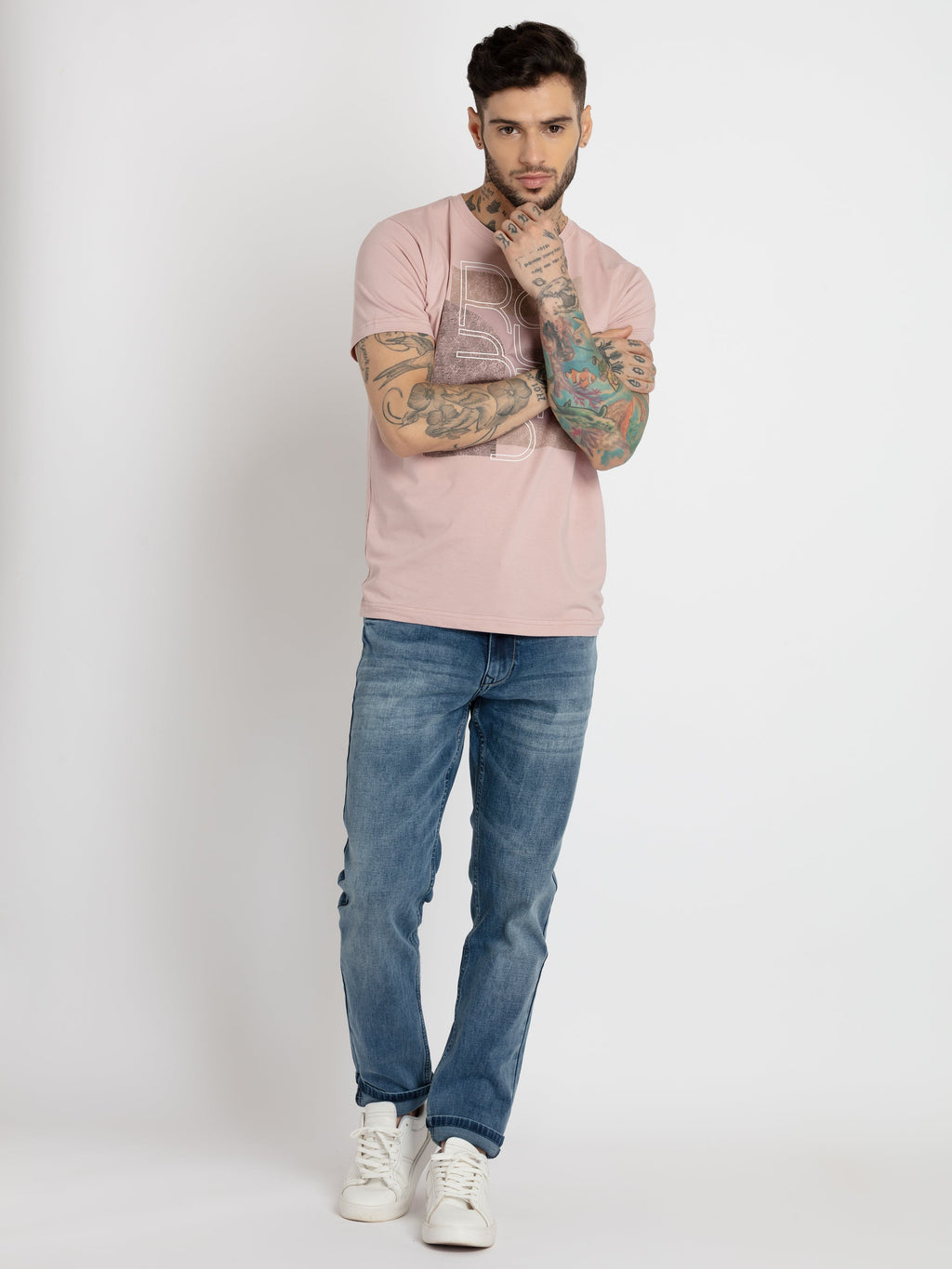 Mens Printed Round Neck T-shirt