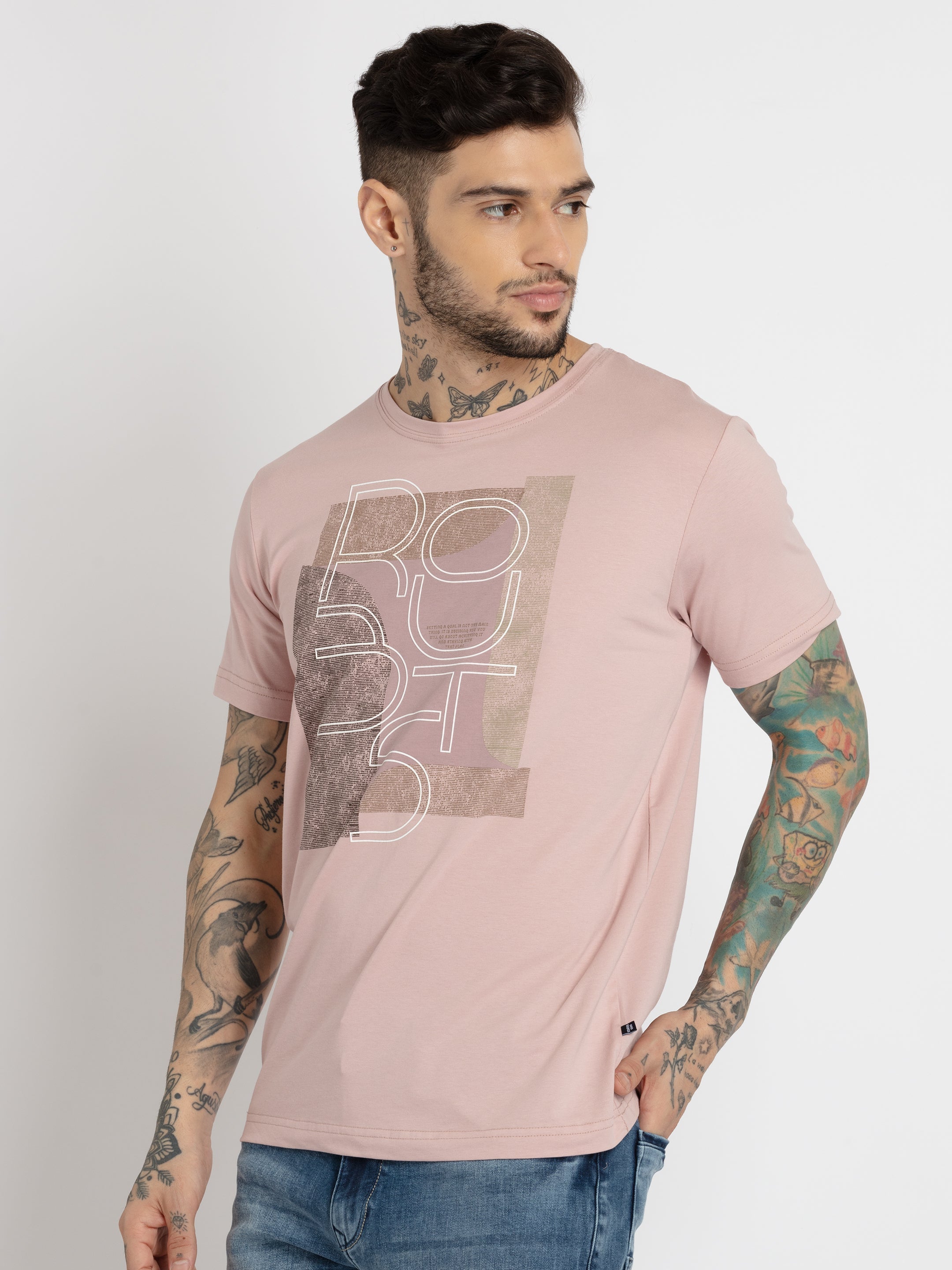 Mens Printed Round Neck T-shirt