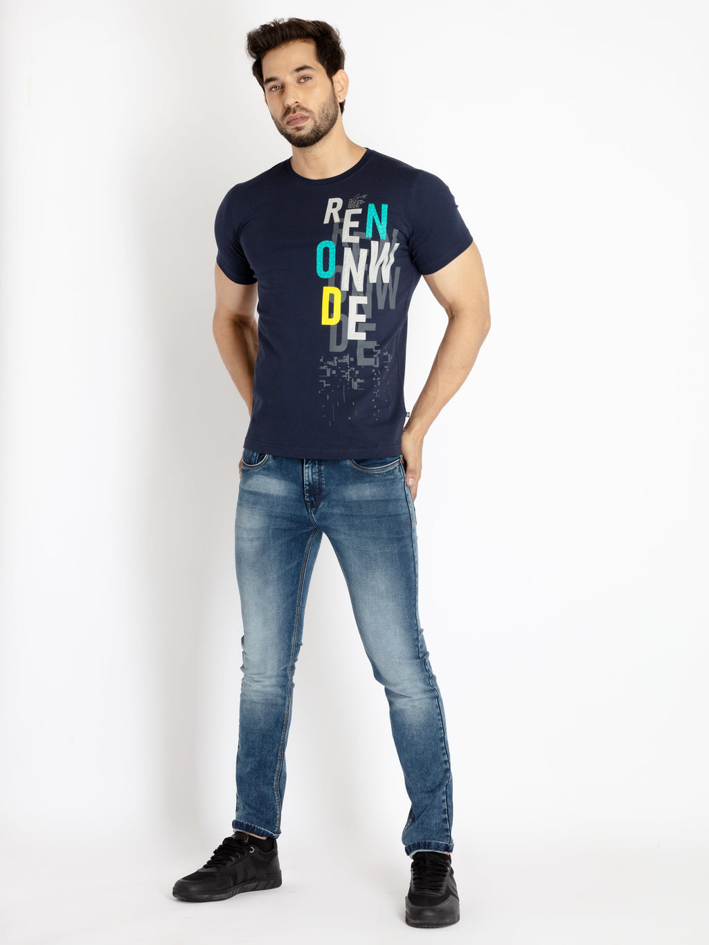 Mens Printed Round Neck T-shirt