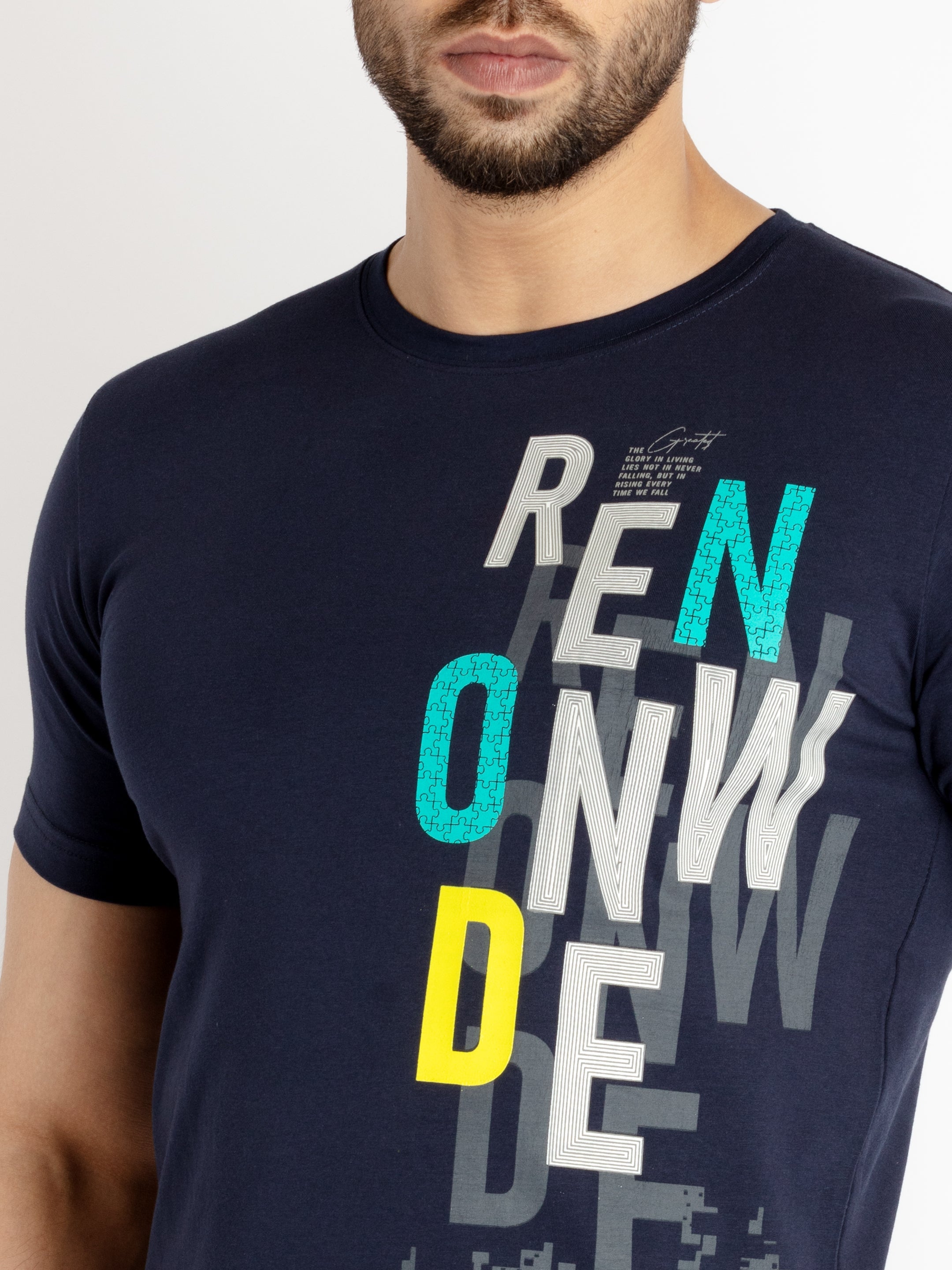 Mens Printed Round Neck T-shirt