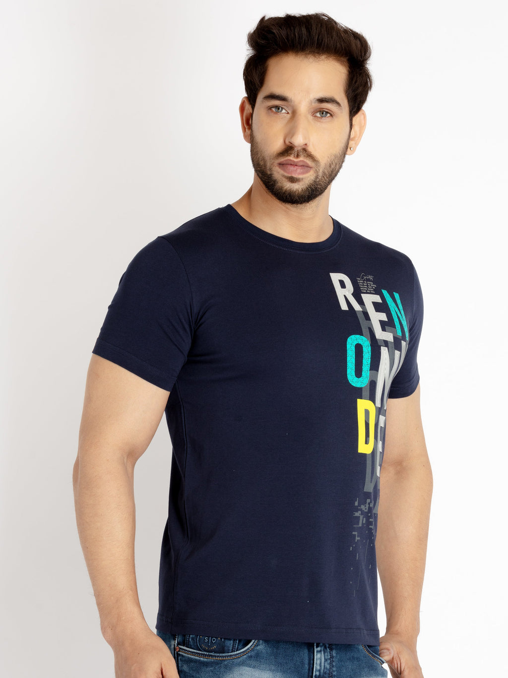 Mens Printed Round Neck T-shirt