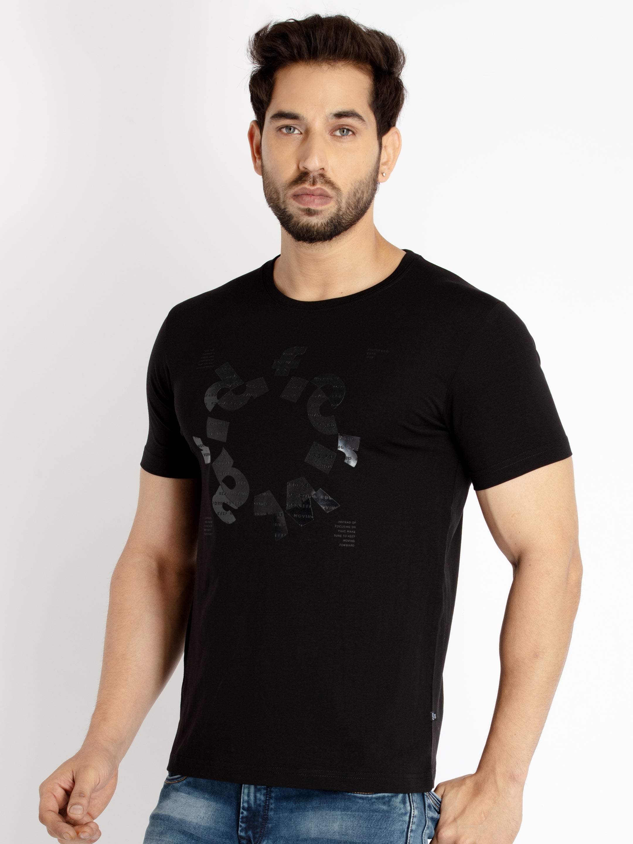 Mens Printed Round Neck T-shirt