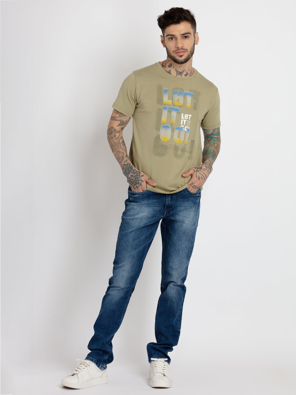 Mens Printed Round Neck T-shirt