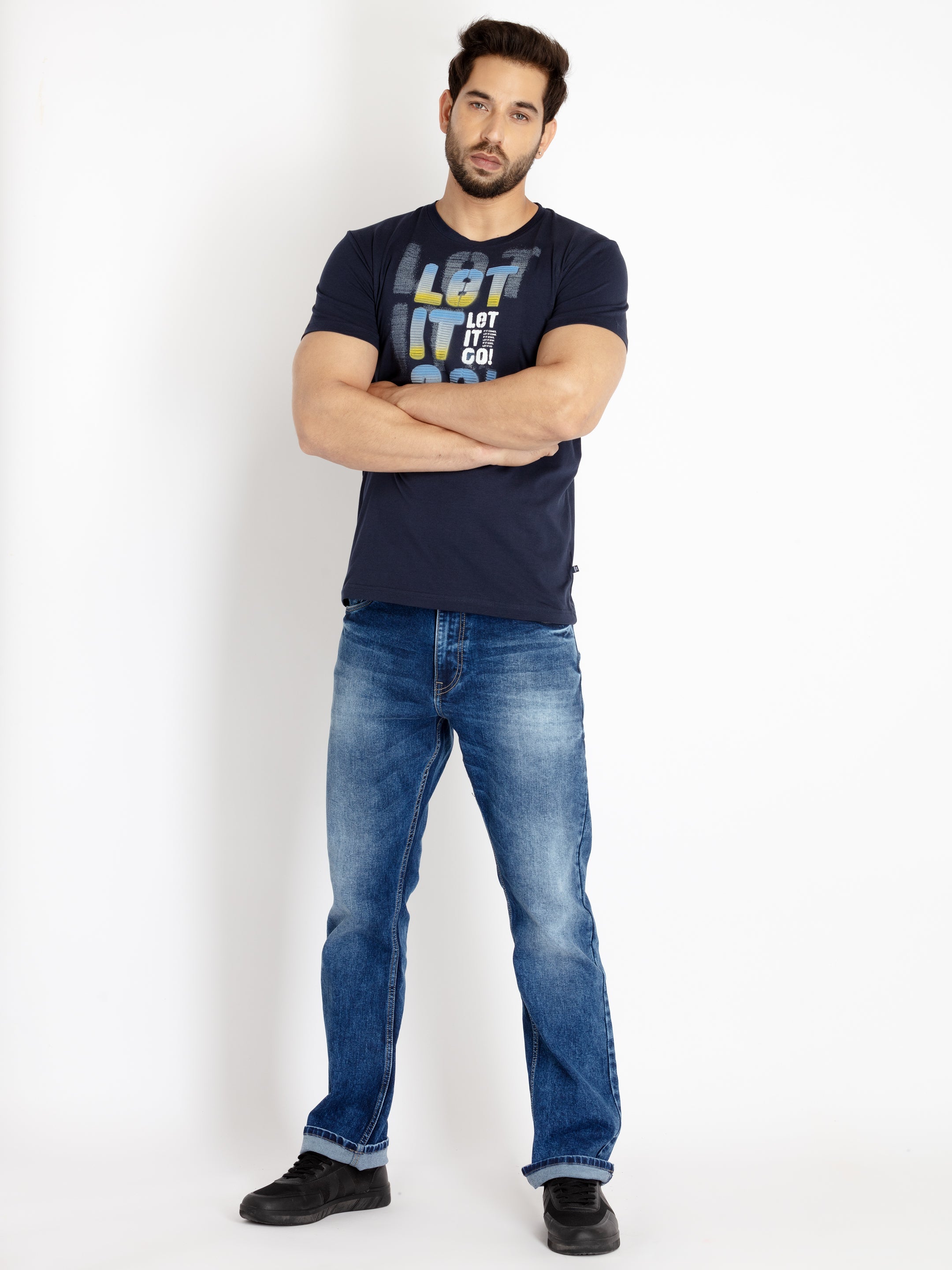 Mens Printed Round Neck T-shirt