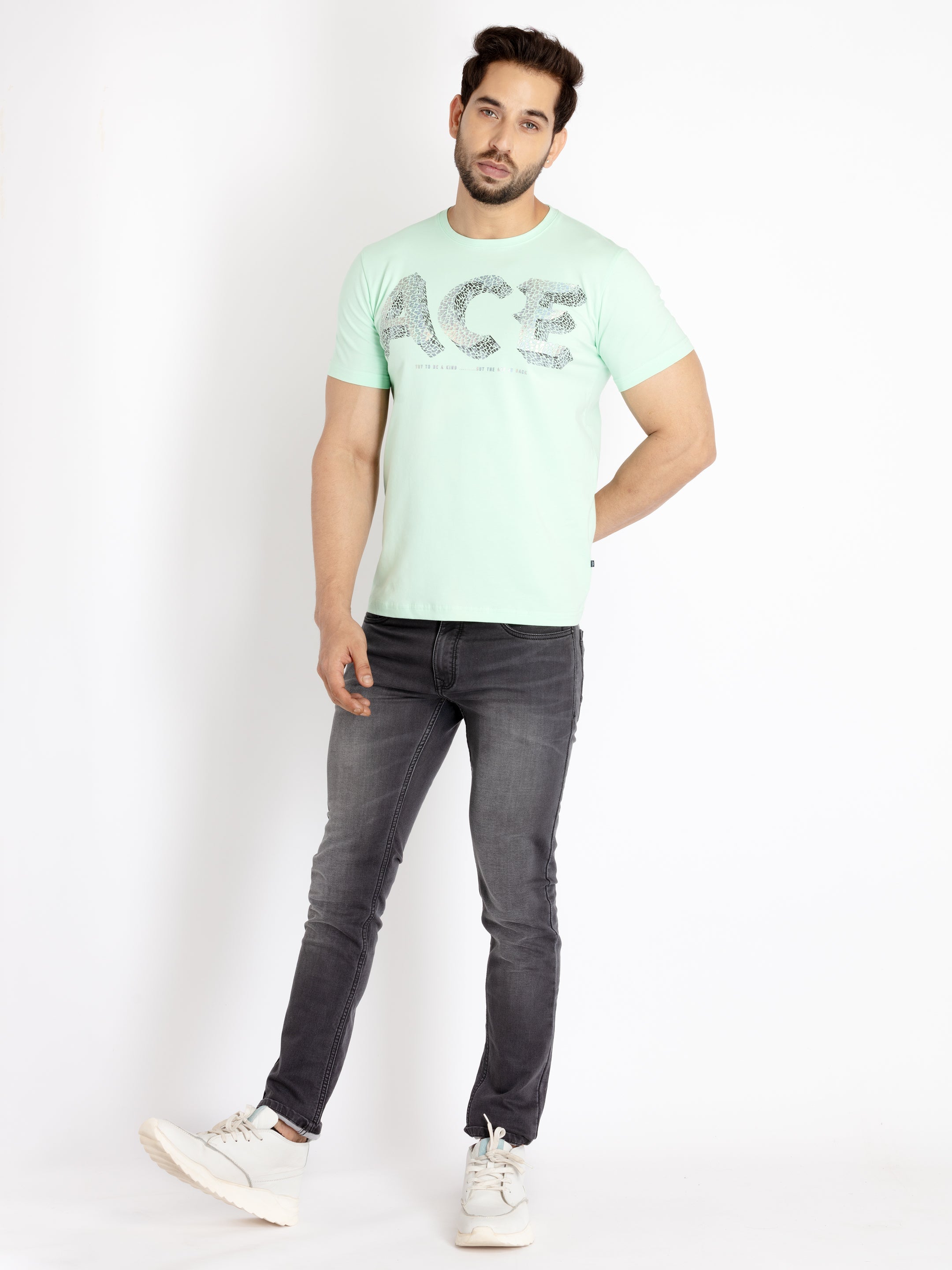 Mens Printed Round Neck T-shirt