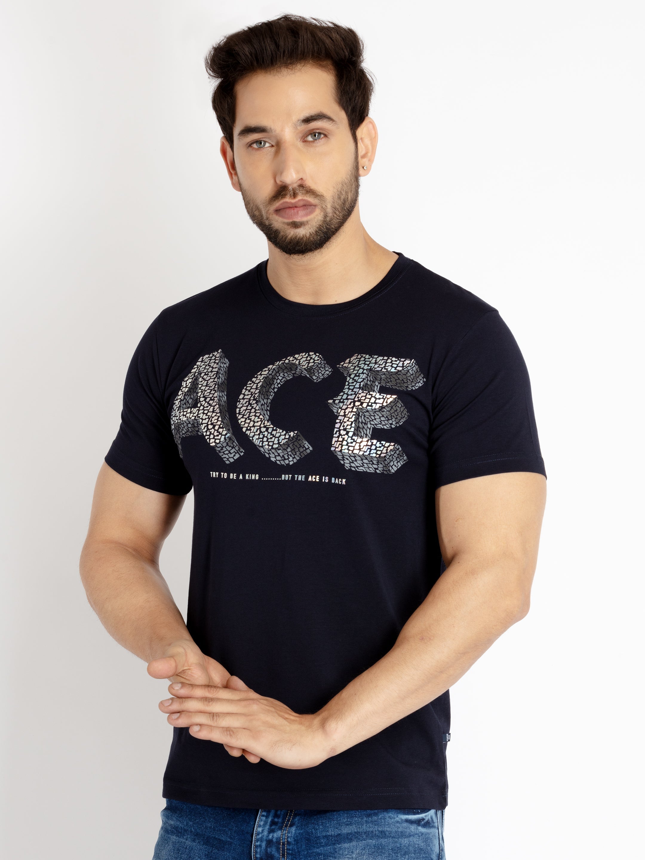 Mens Printed Round Neck T-shirt