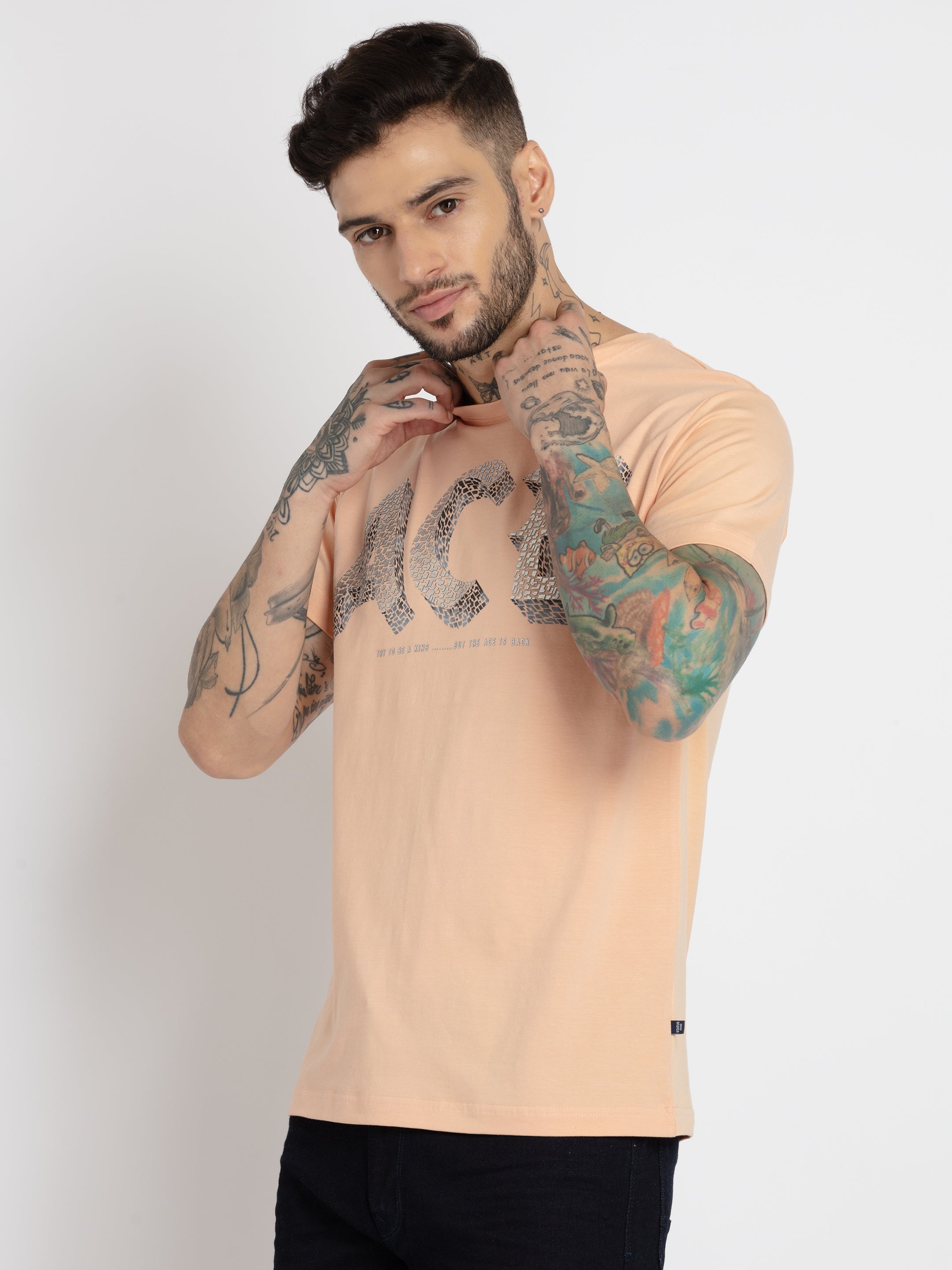 Mens Printed Round Neck T-shirt