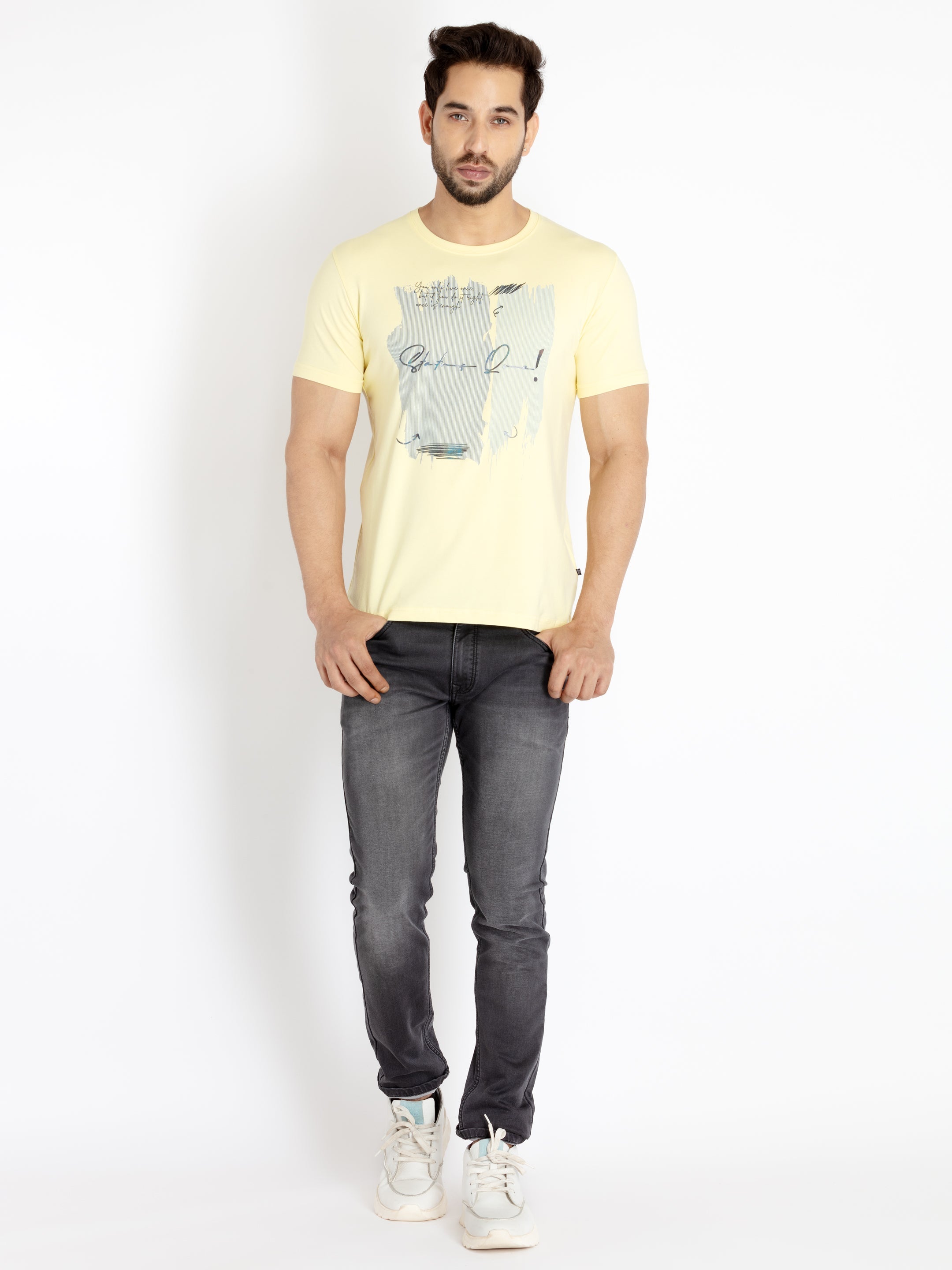 Mens Printed Round Neck T-shirt