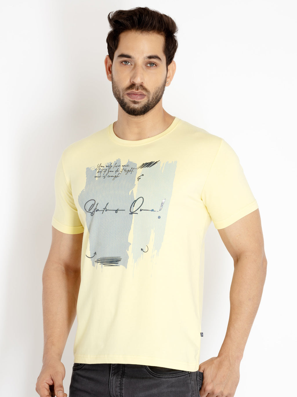 Mens Printed Round Neck T-shirt