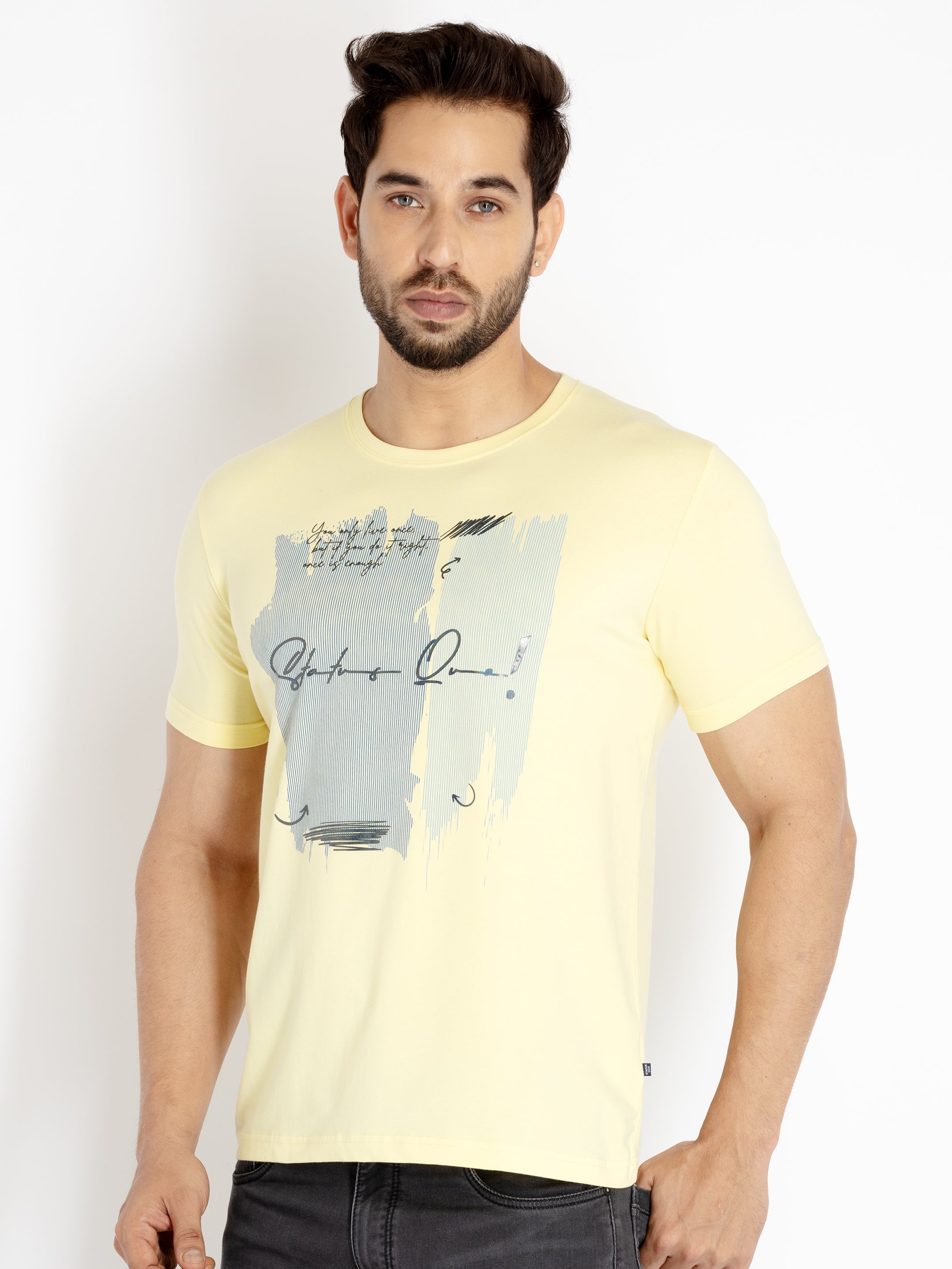 Mens Printed Round Neck T-shirt