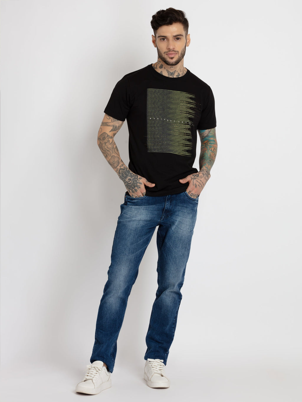 Mens Printed Round Neck T-shirt