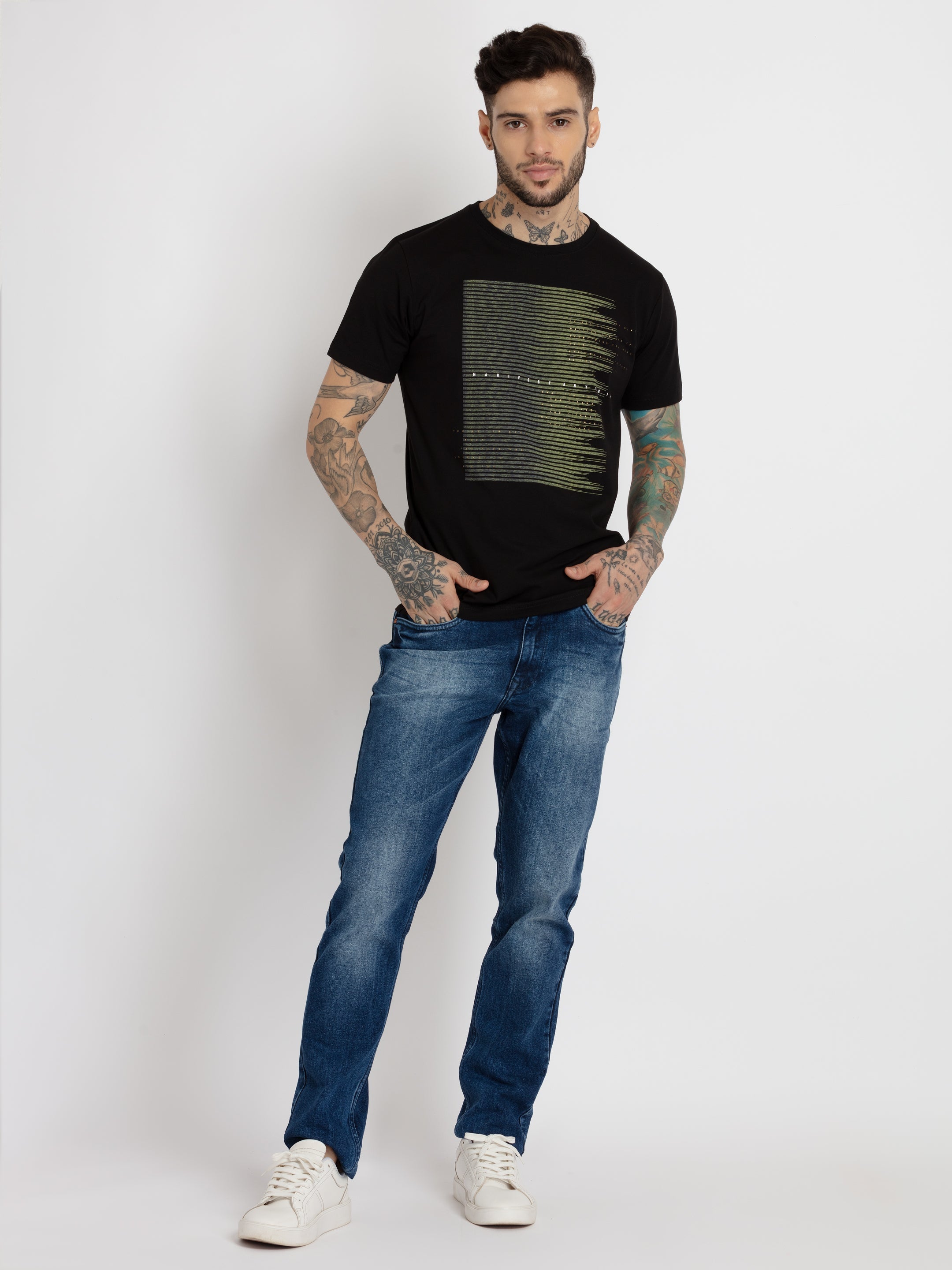 Mens Printed Round Neck T-shirt