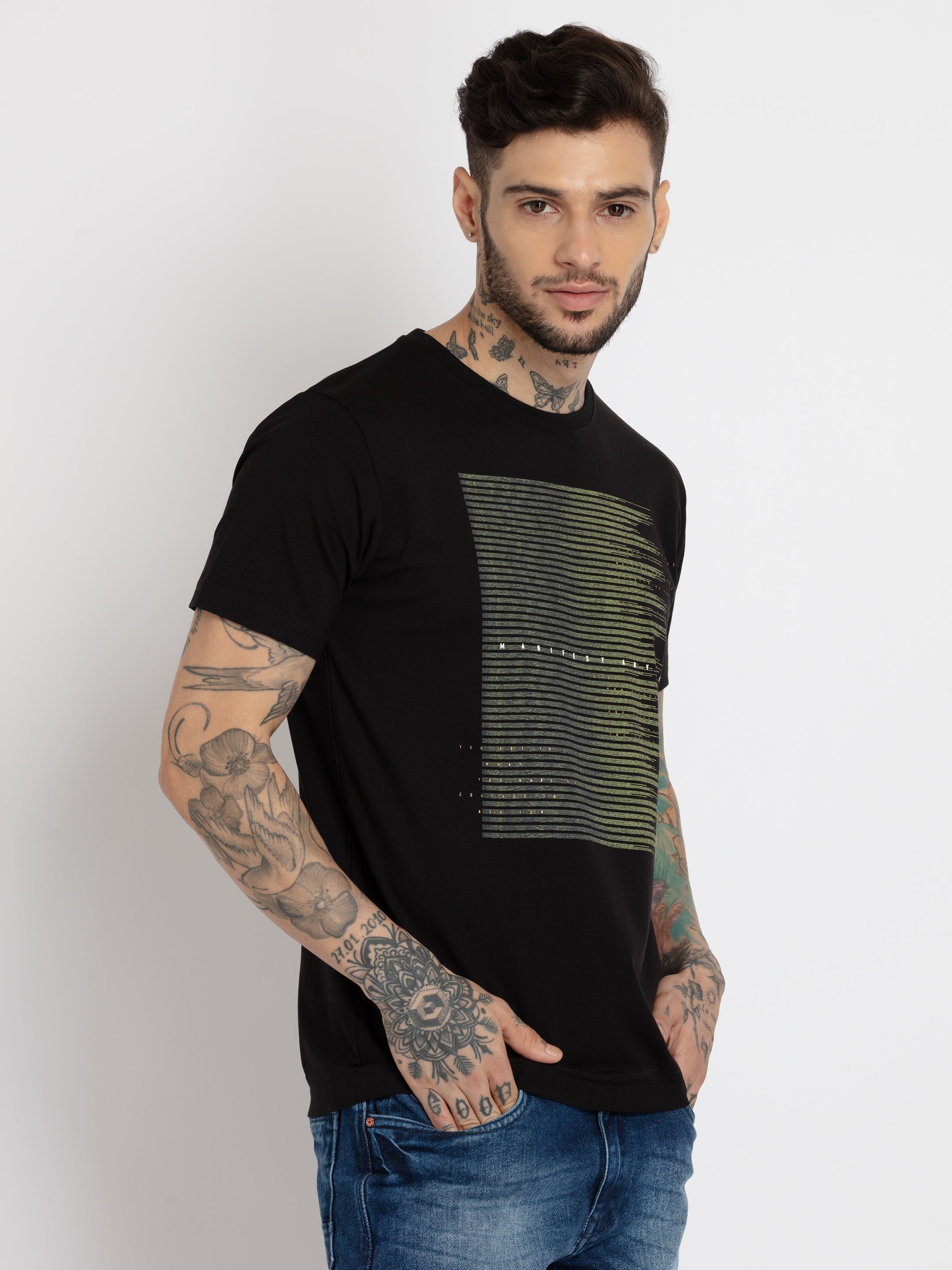 Mens Printed Round Neck T-shirt