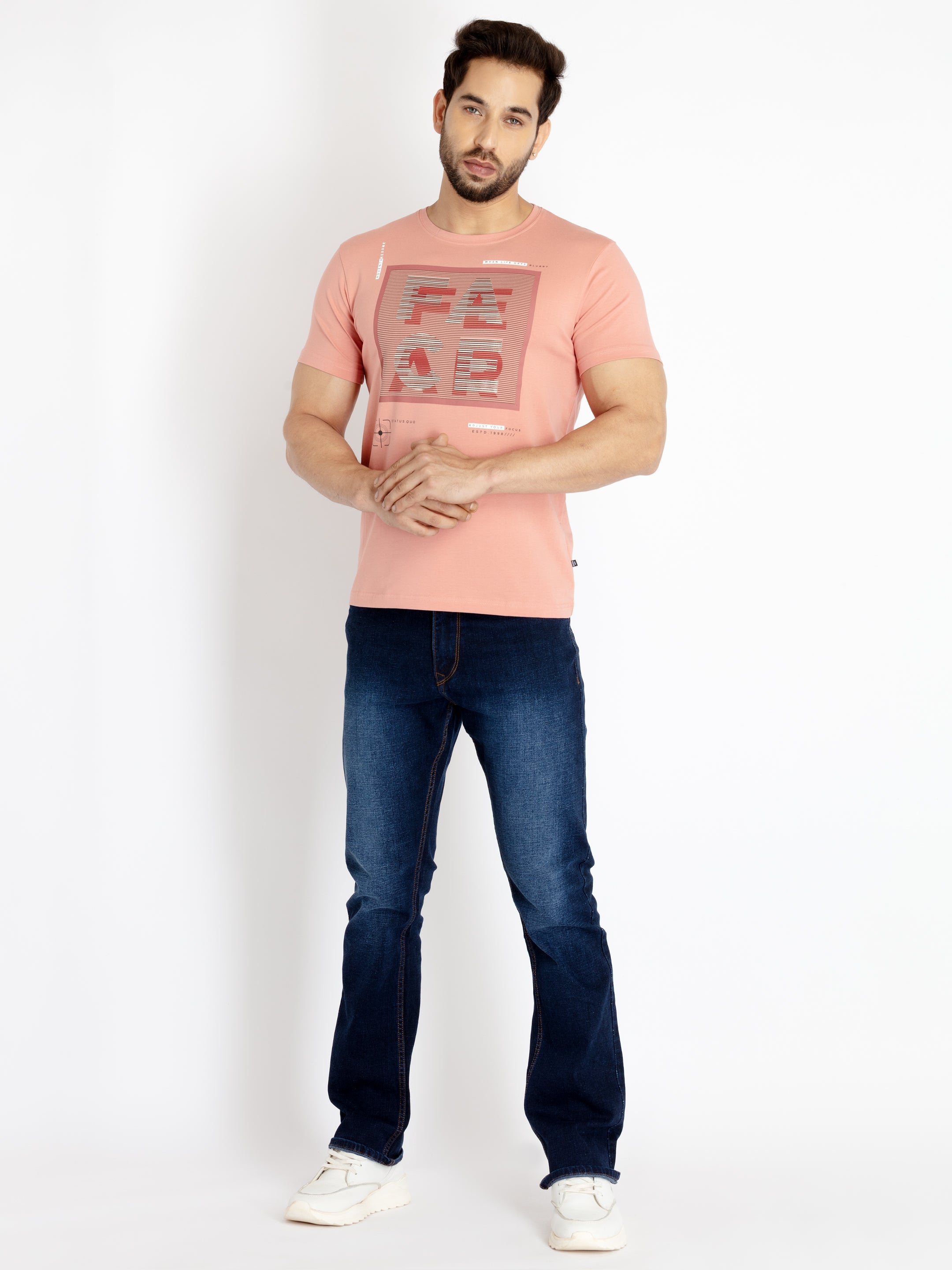 Mens Printed Round Neck T-shirt