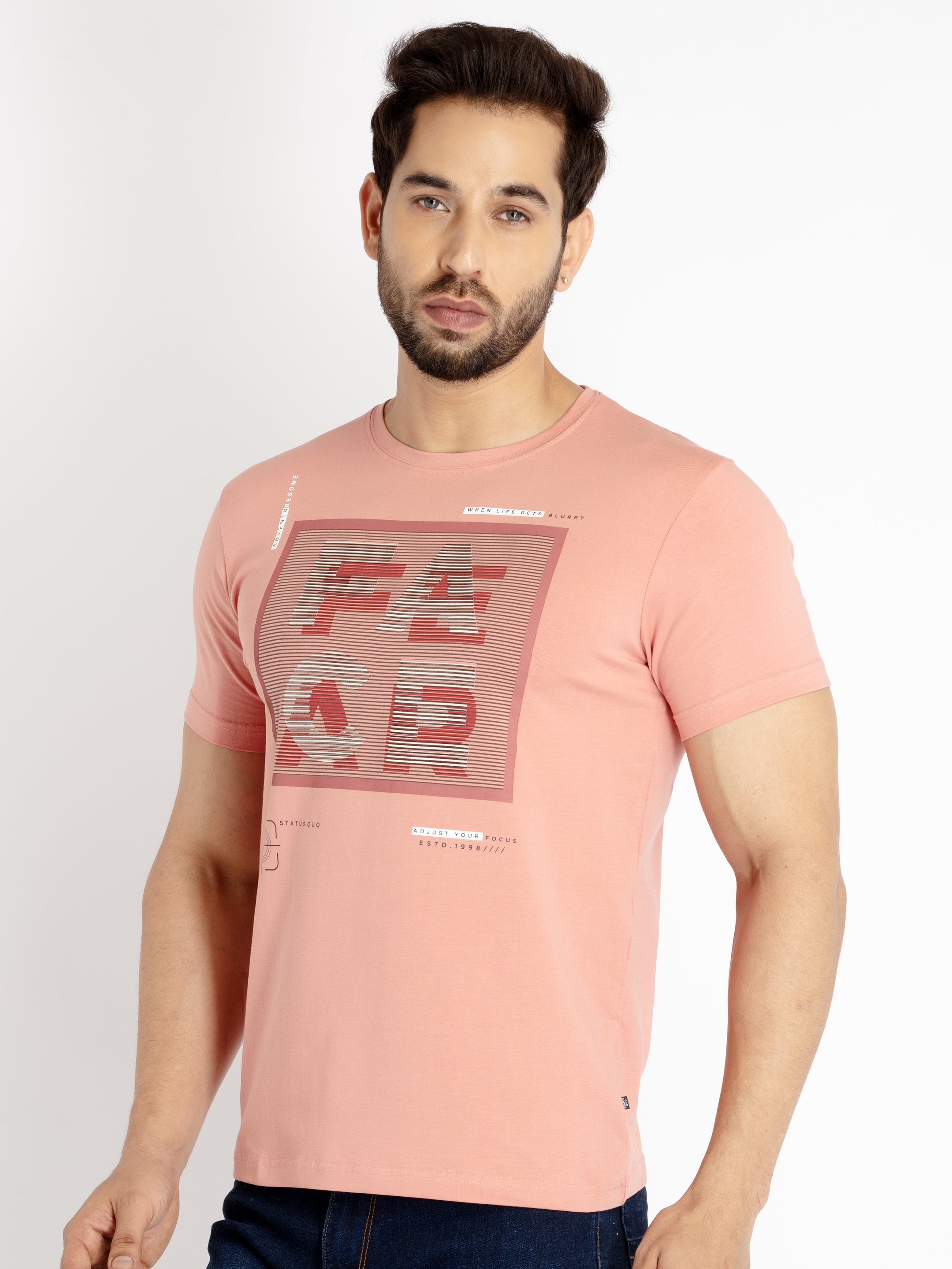 Mens Printed Round Neck T-shirt