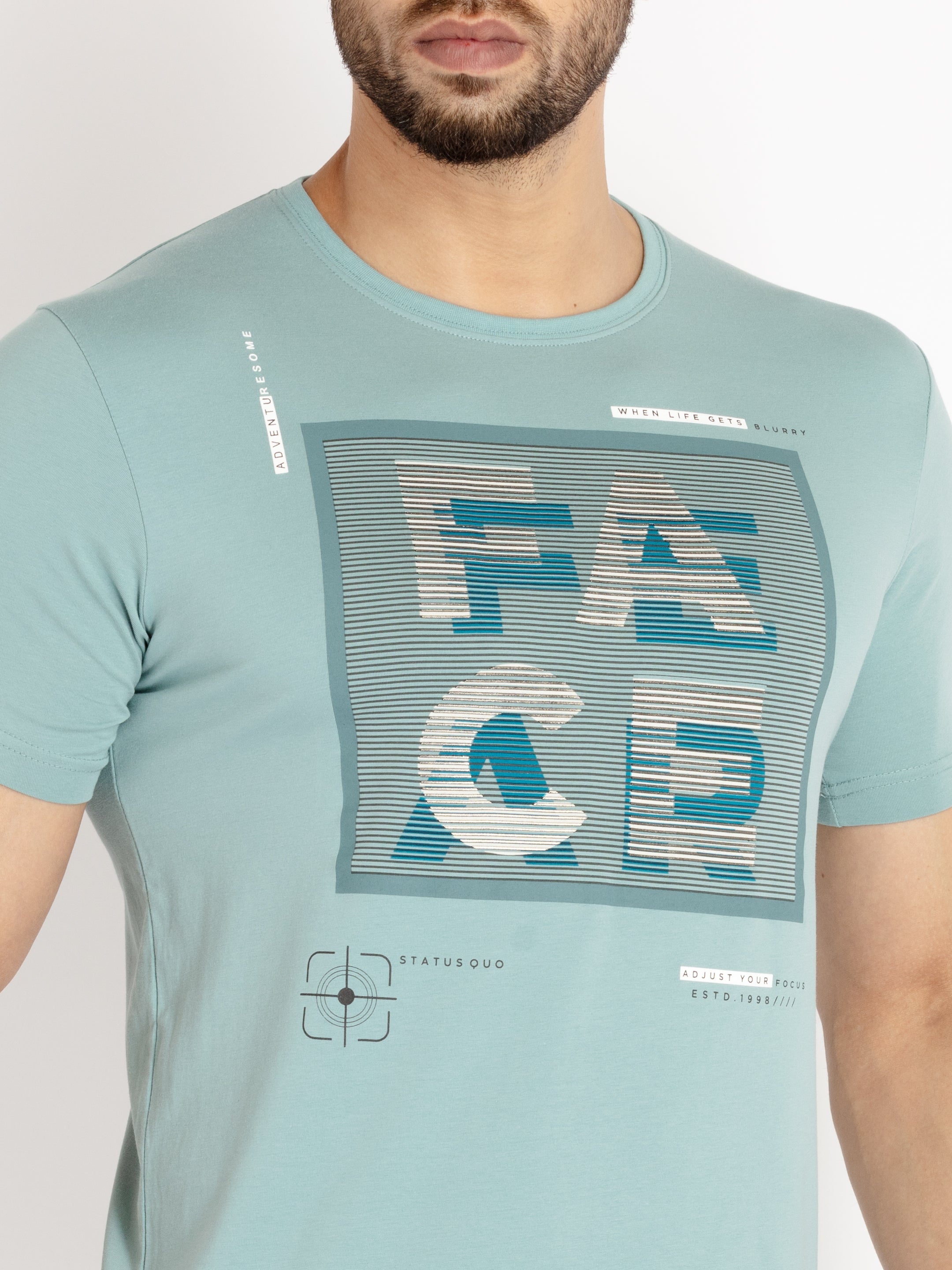 Mens Printed Round Neck T-shirt