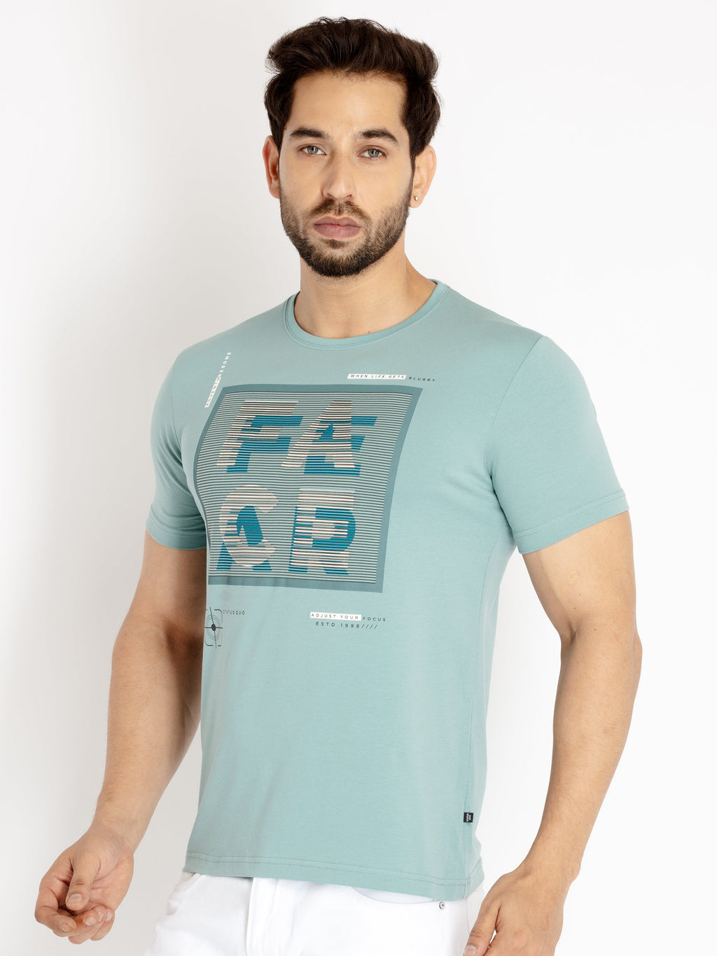 Mens Printed Round Neck T-shirt