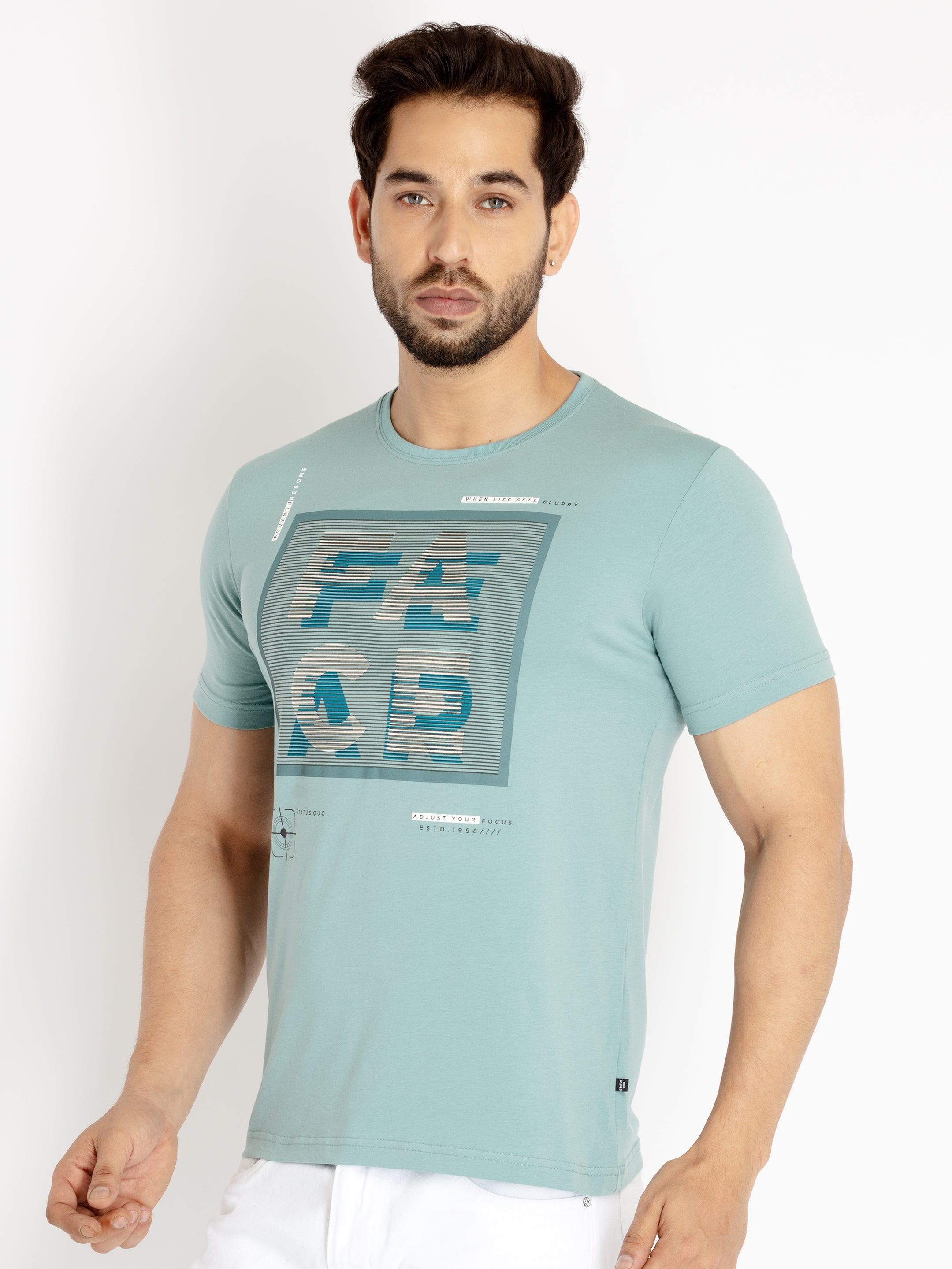 Mens Printed Round Neck T-shirt