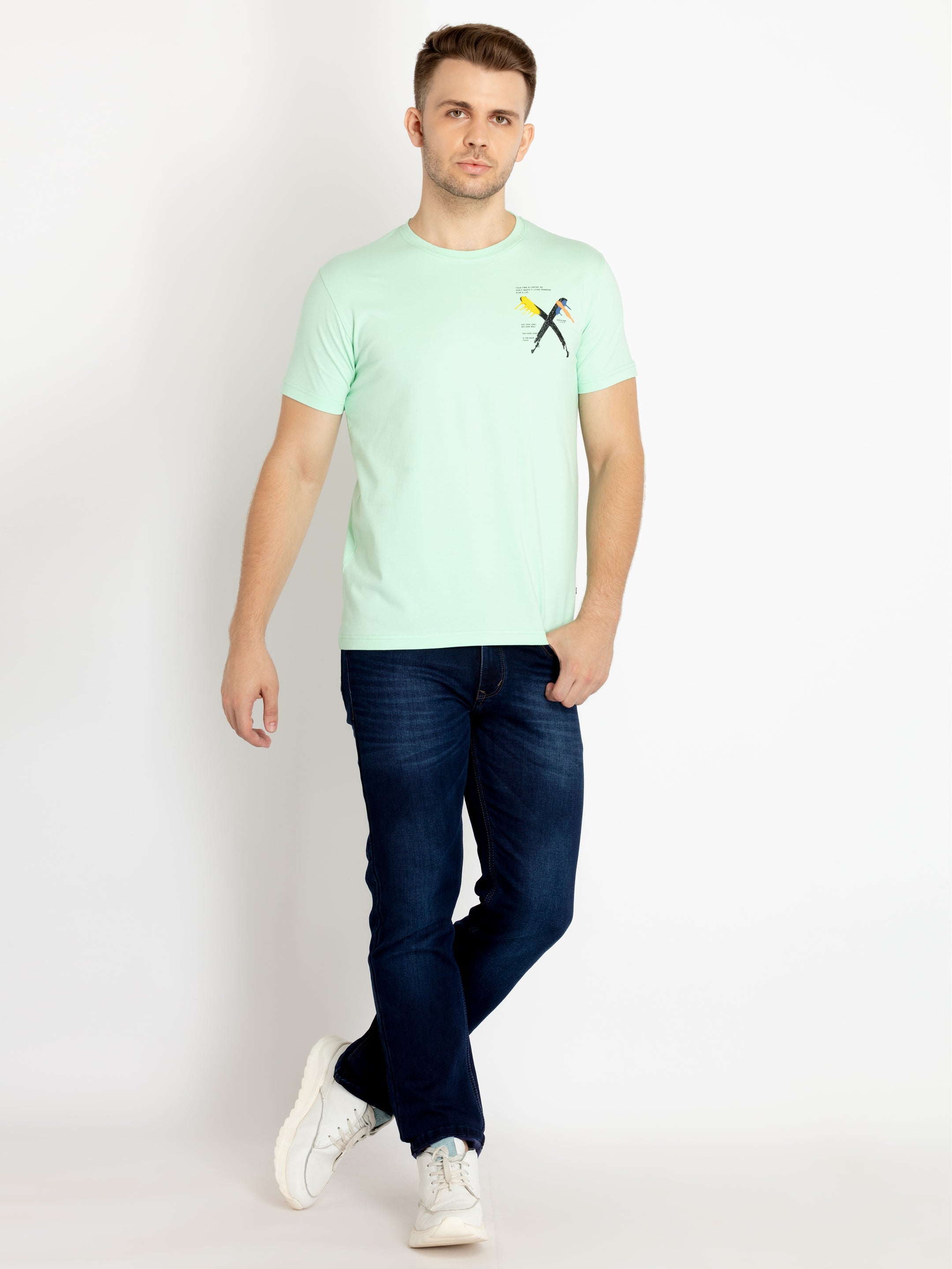 Mens Printed Round Neck T-shirts