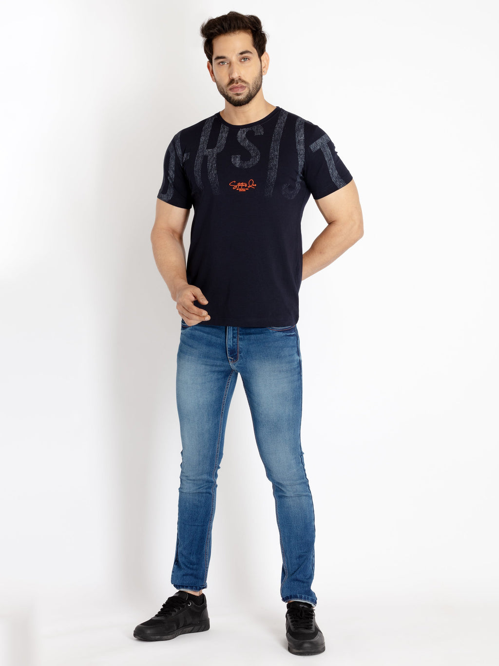 Mens Printed Round Neck T-shirt