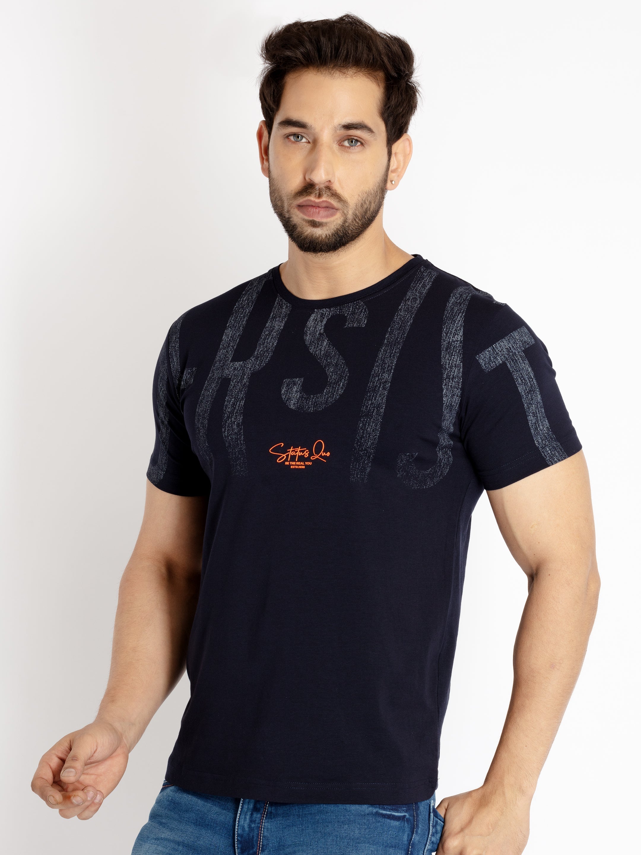 Mens Printed Round Neck T-shirt