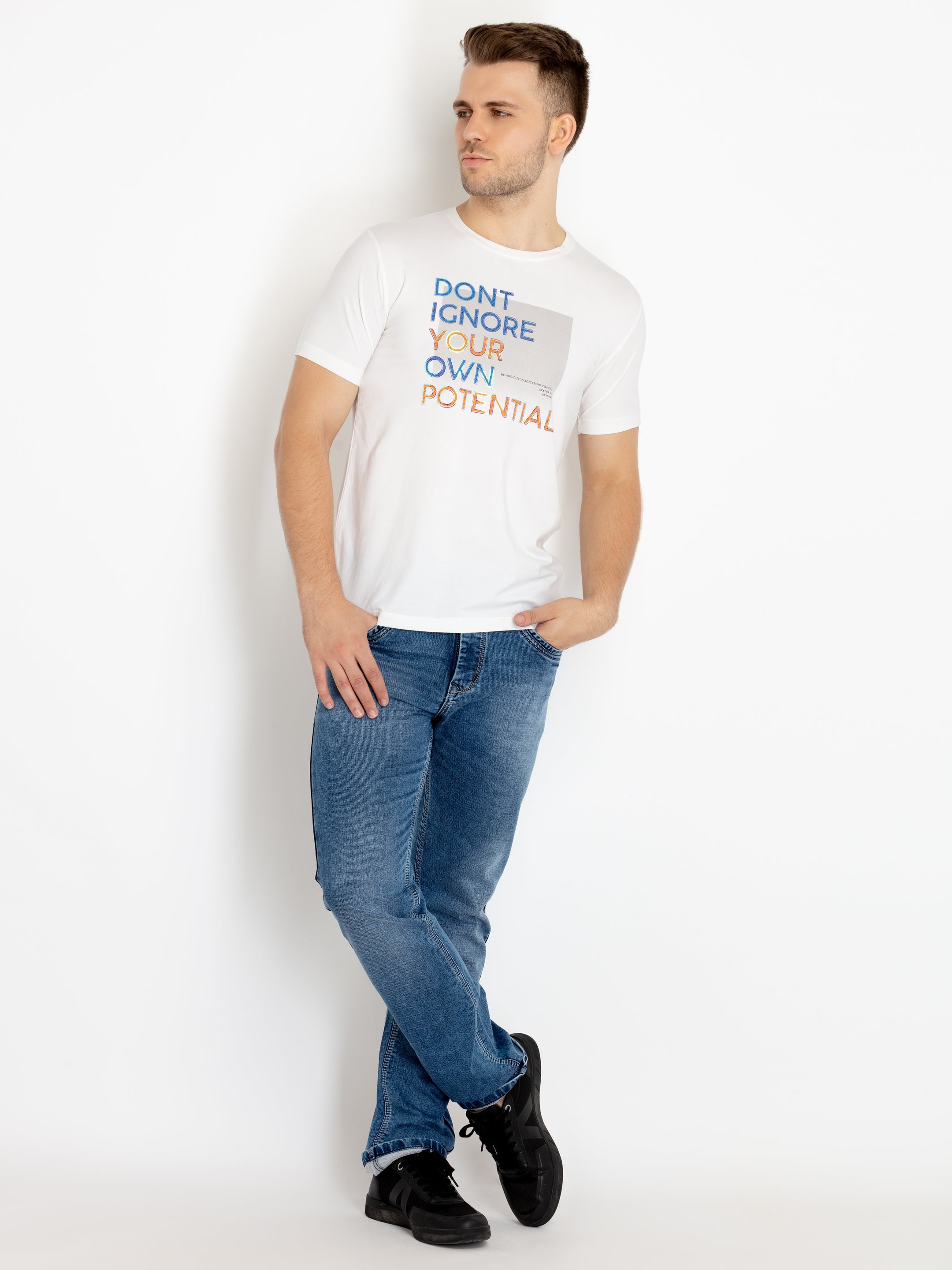 Mens Printed Round Neck T-shirts