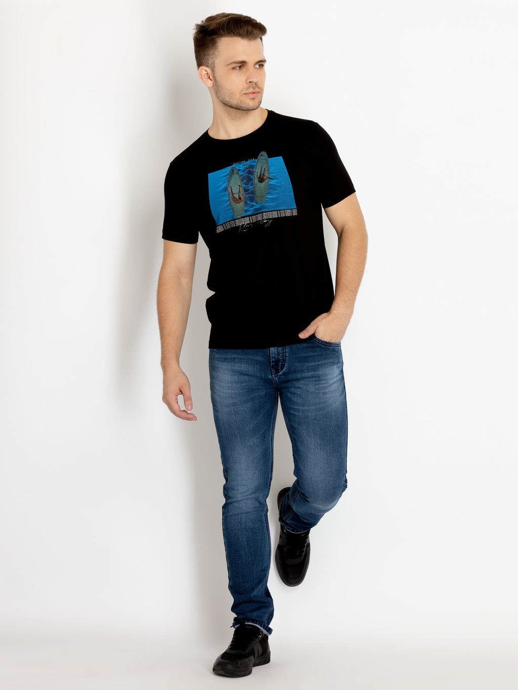 Mens Printed Round Neck T-shirts