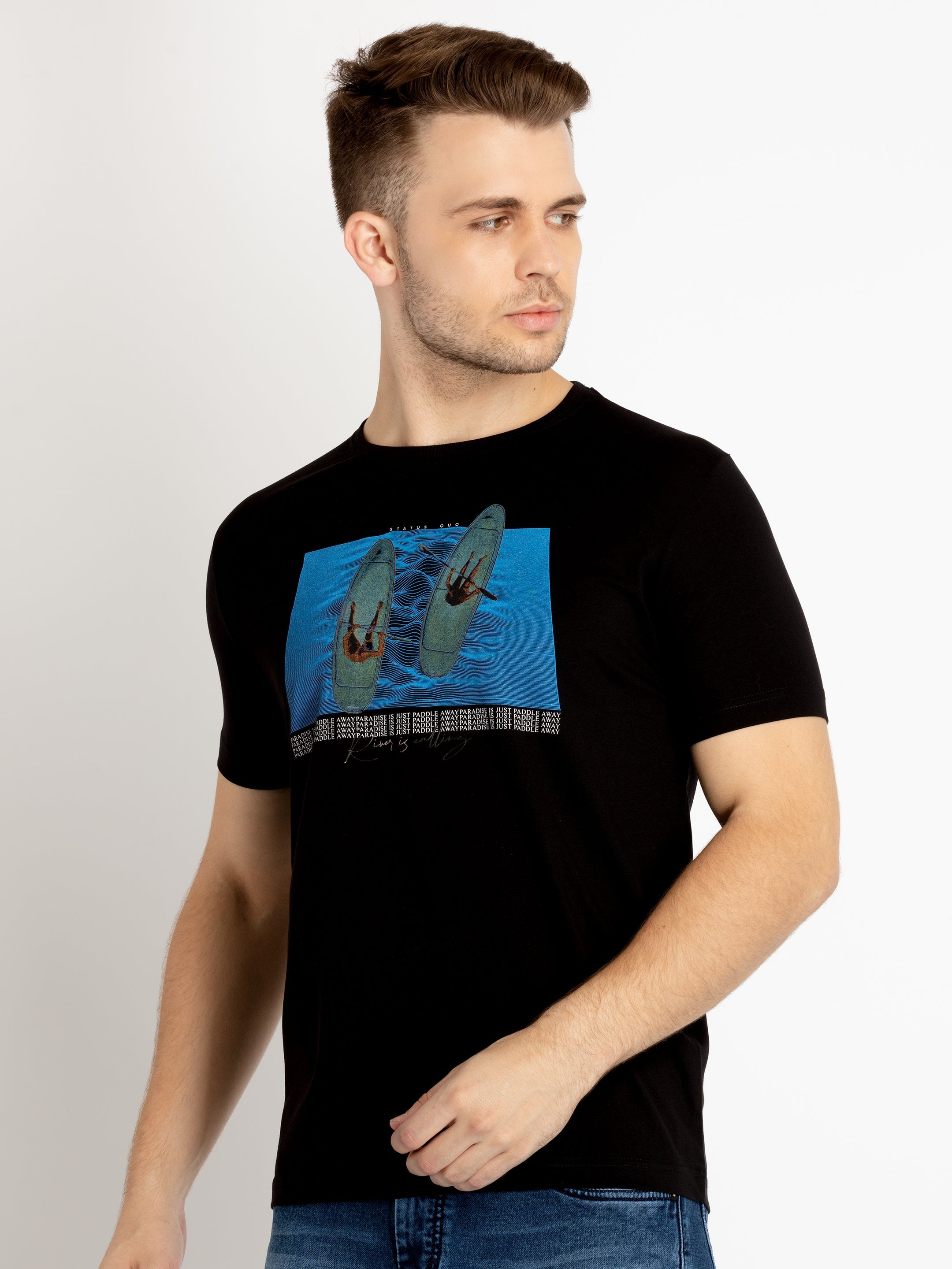 Mens Printed Round Neck T-shirts