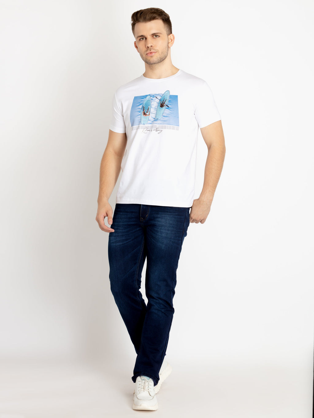Mens Printed Round Neck T-shirts