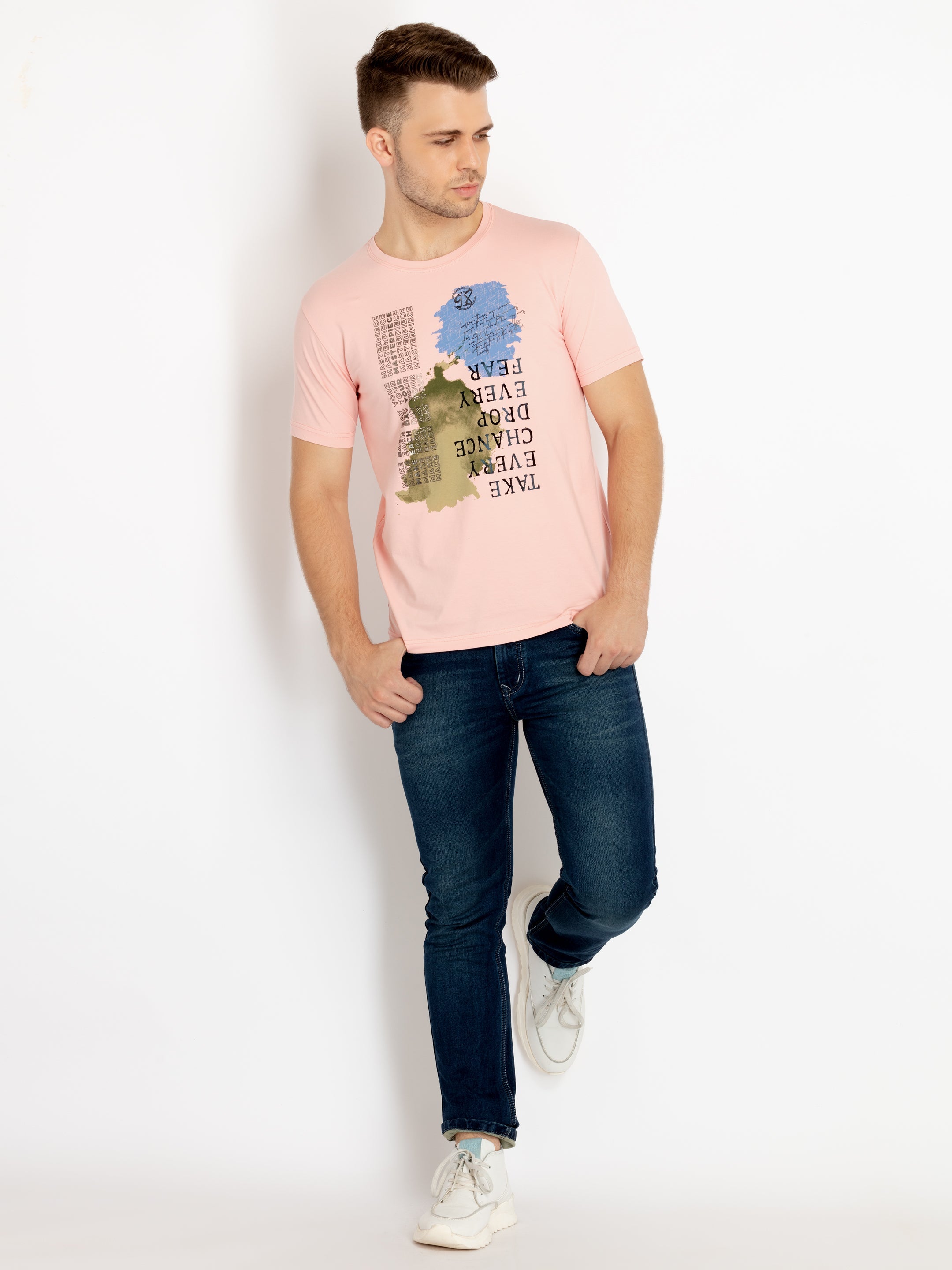 Mens Printed Round Neck T-shirts