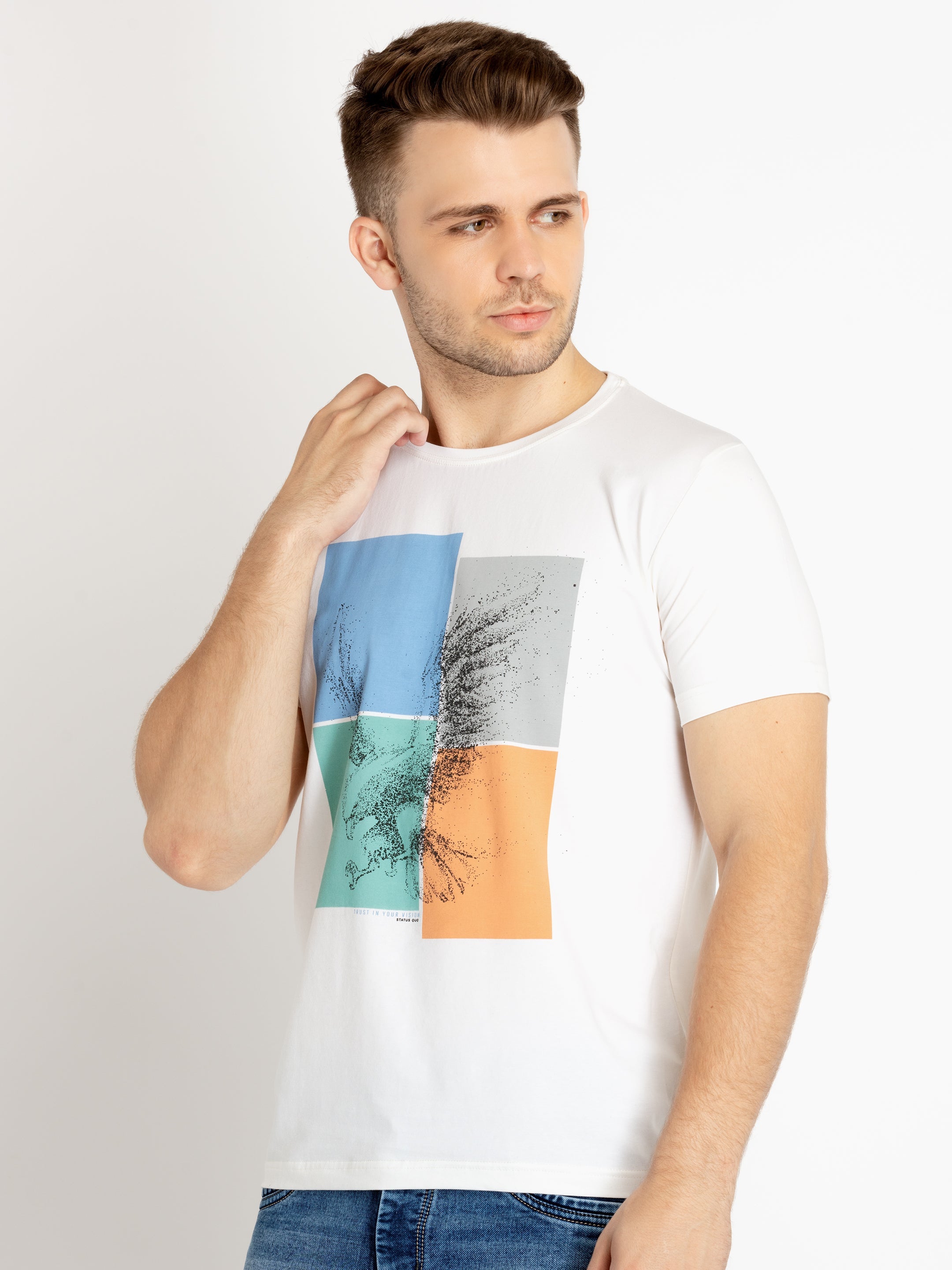 Mens Printed Round Neck T-shirts
