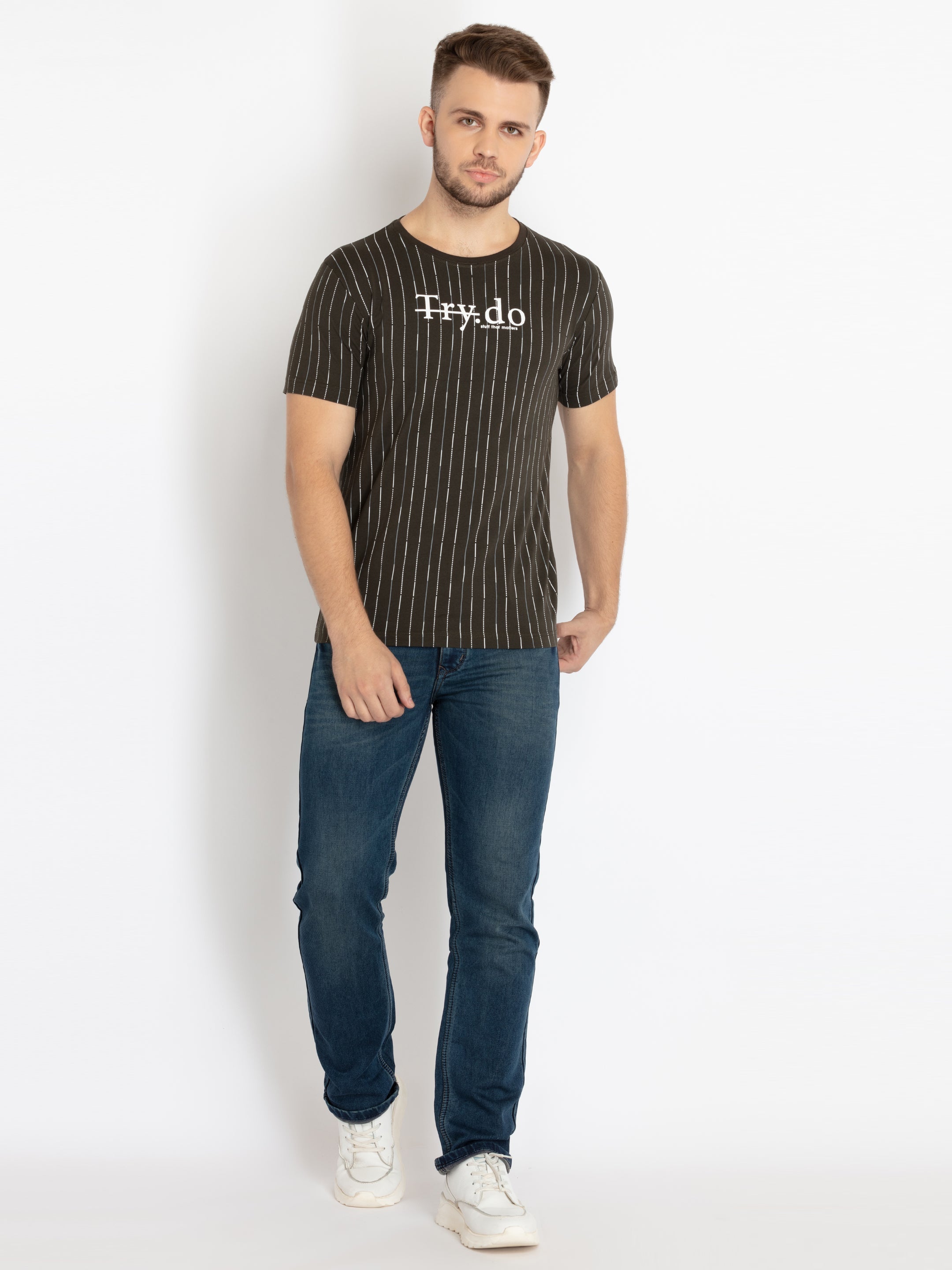 Mens Printed Round Neck T-shirt
