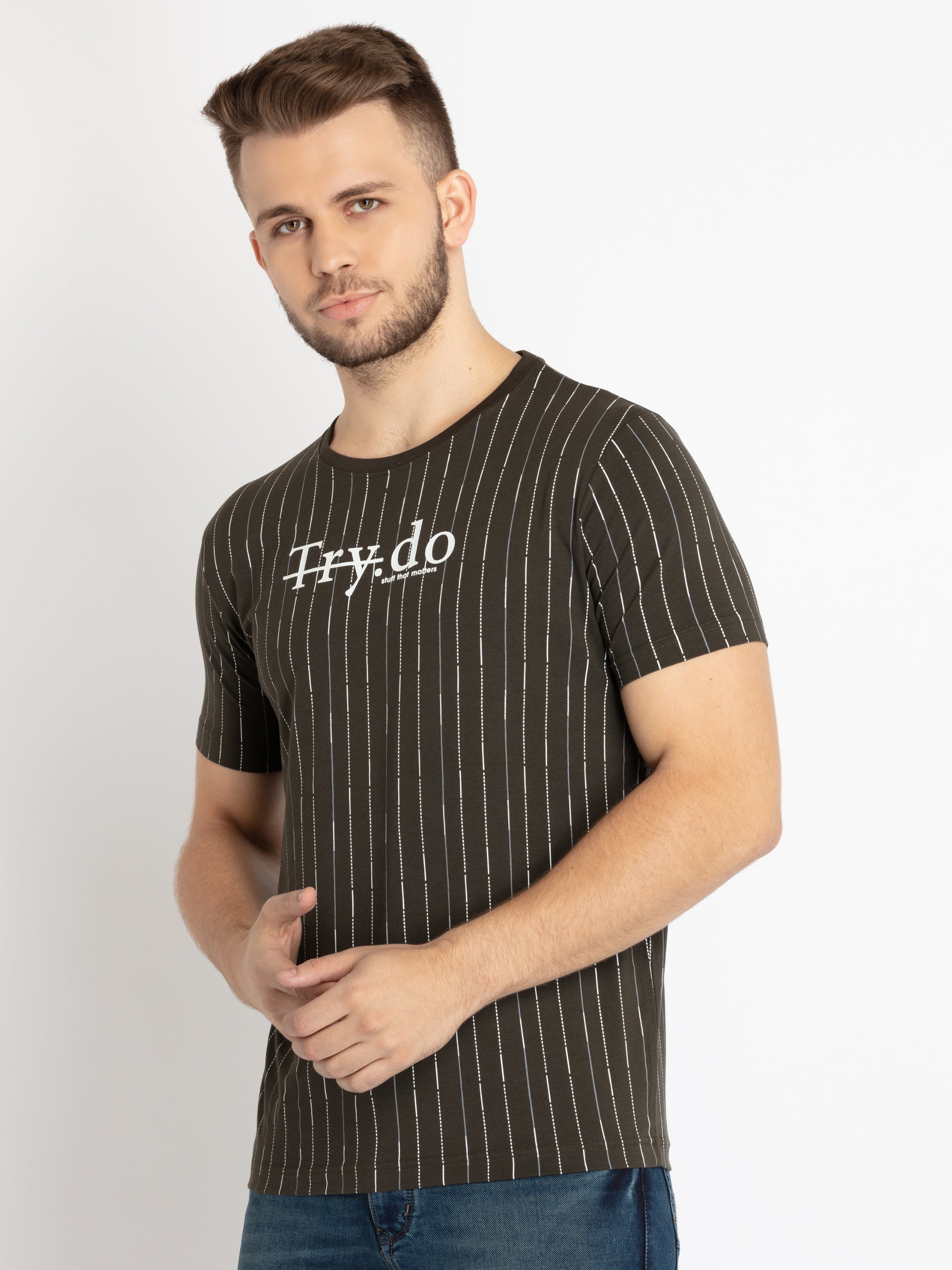 Mens Printed Round Neck T-shirt