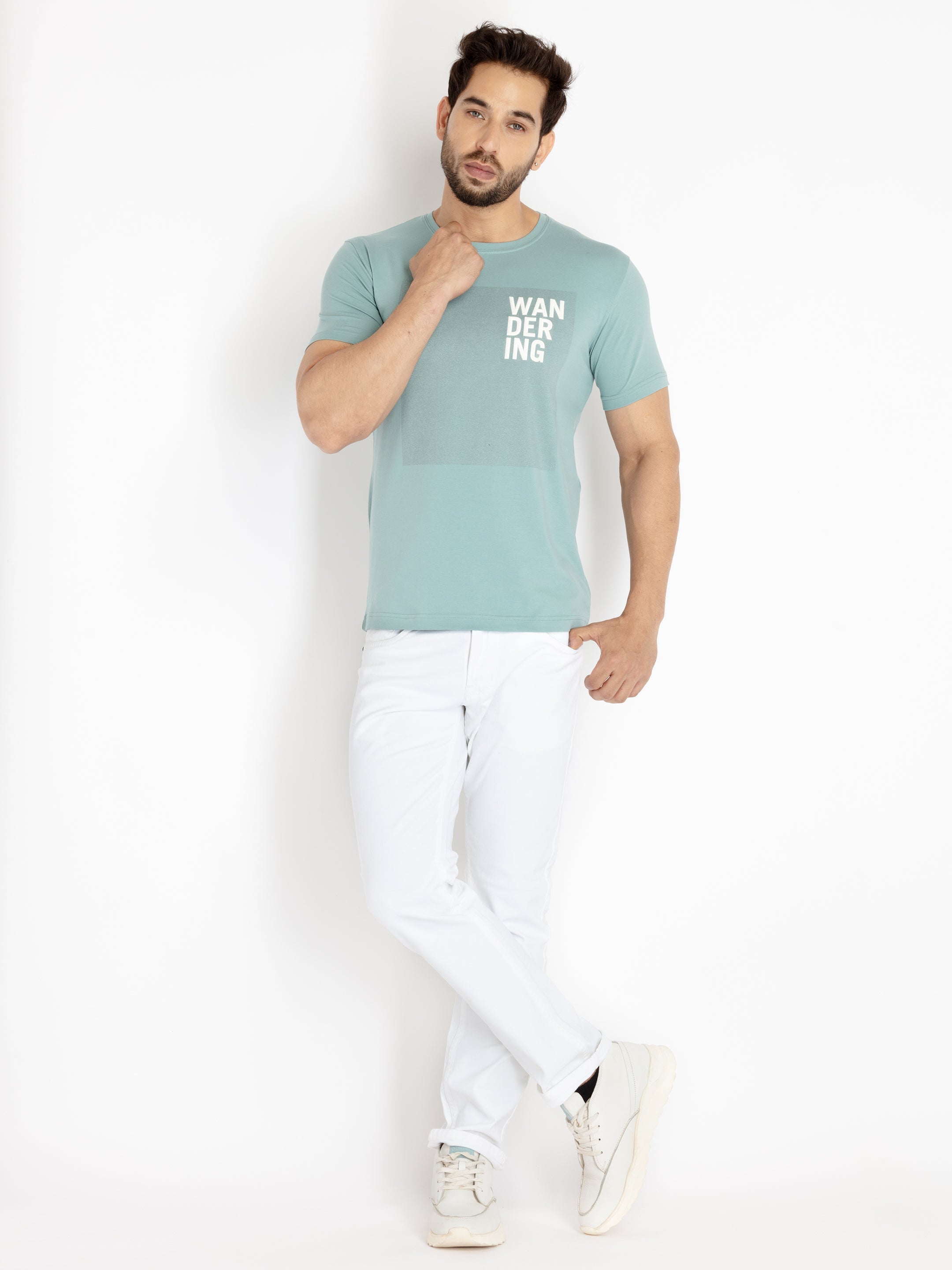 Mens Printed Round Neck T-shirt