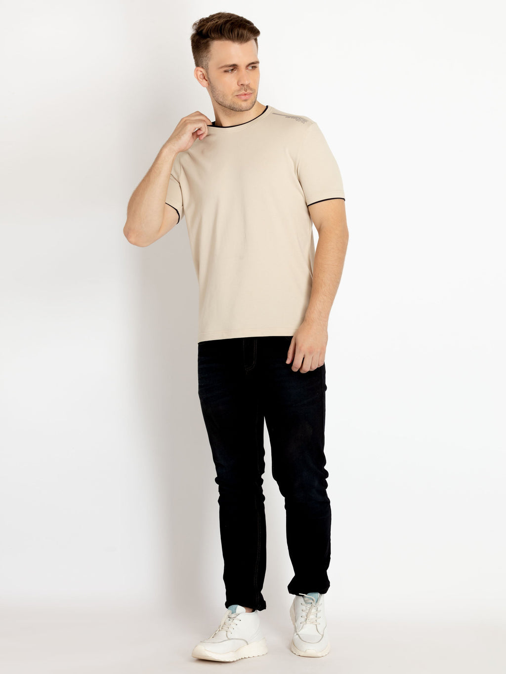 Mens Solid Round Neck T-shirts