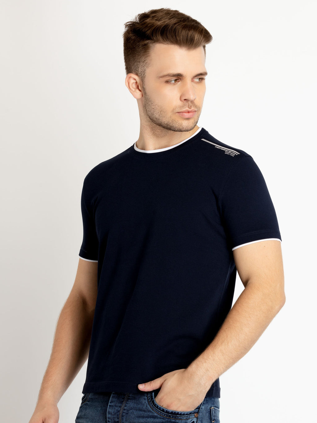 Mens Solid Round Neck T-shirts