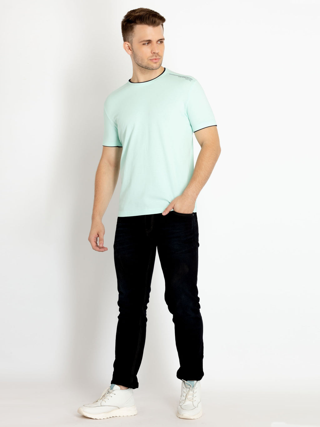 Mens Solid Round Neck T-shirts